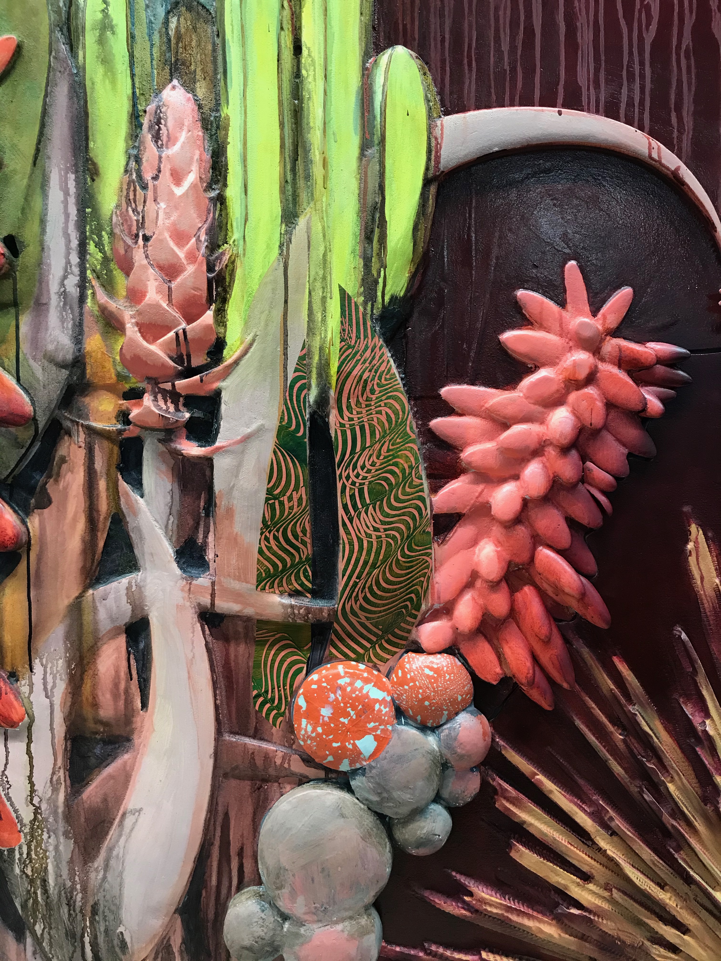  Exposition, Detail, Acrylic on MDF, 2021. Facebook, Burlingame, CA 