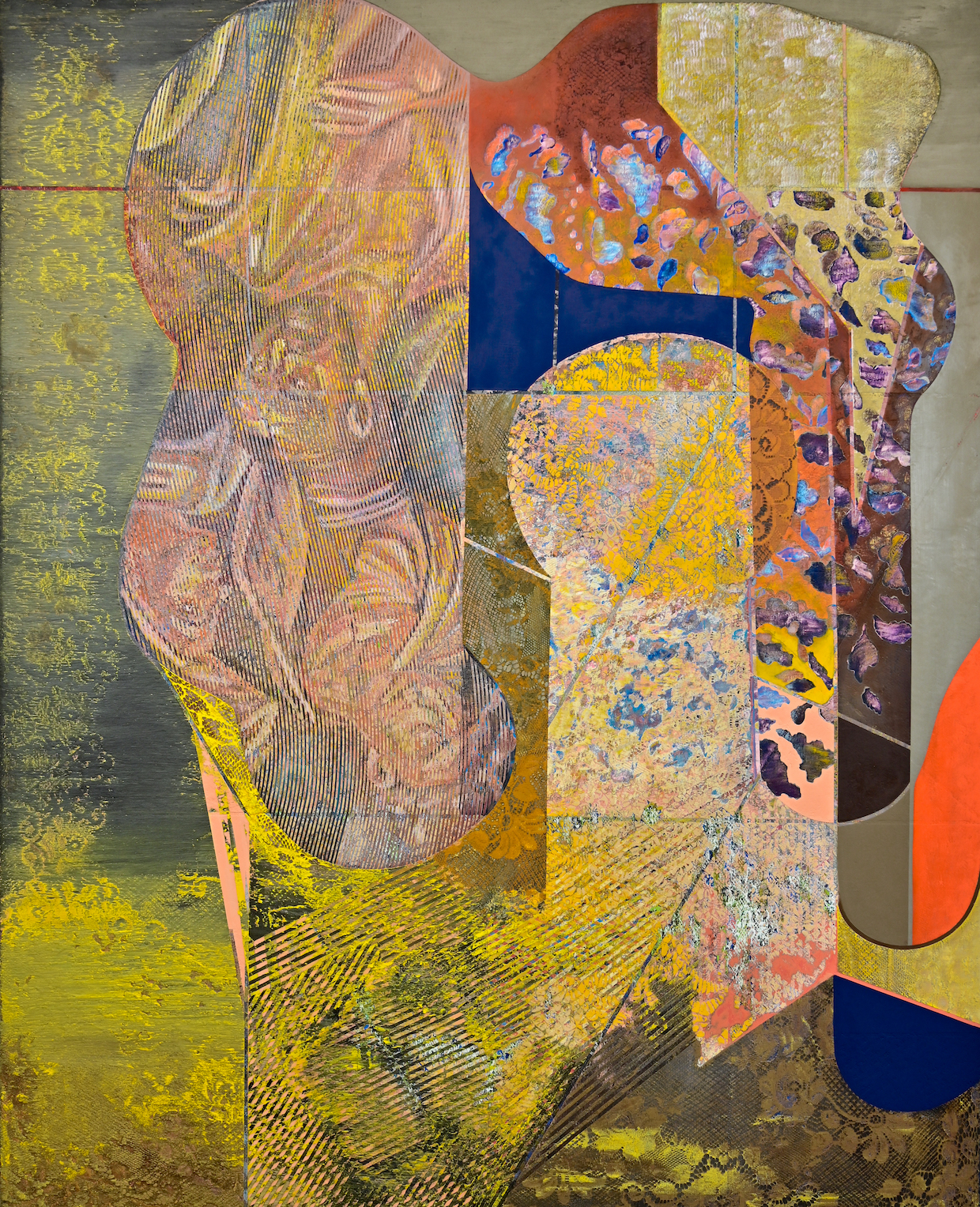 Kim Benson, Wall Flower, 2022, oil and enamel on canvas, 77” x 62” 