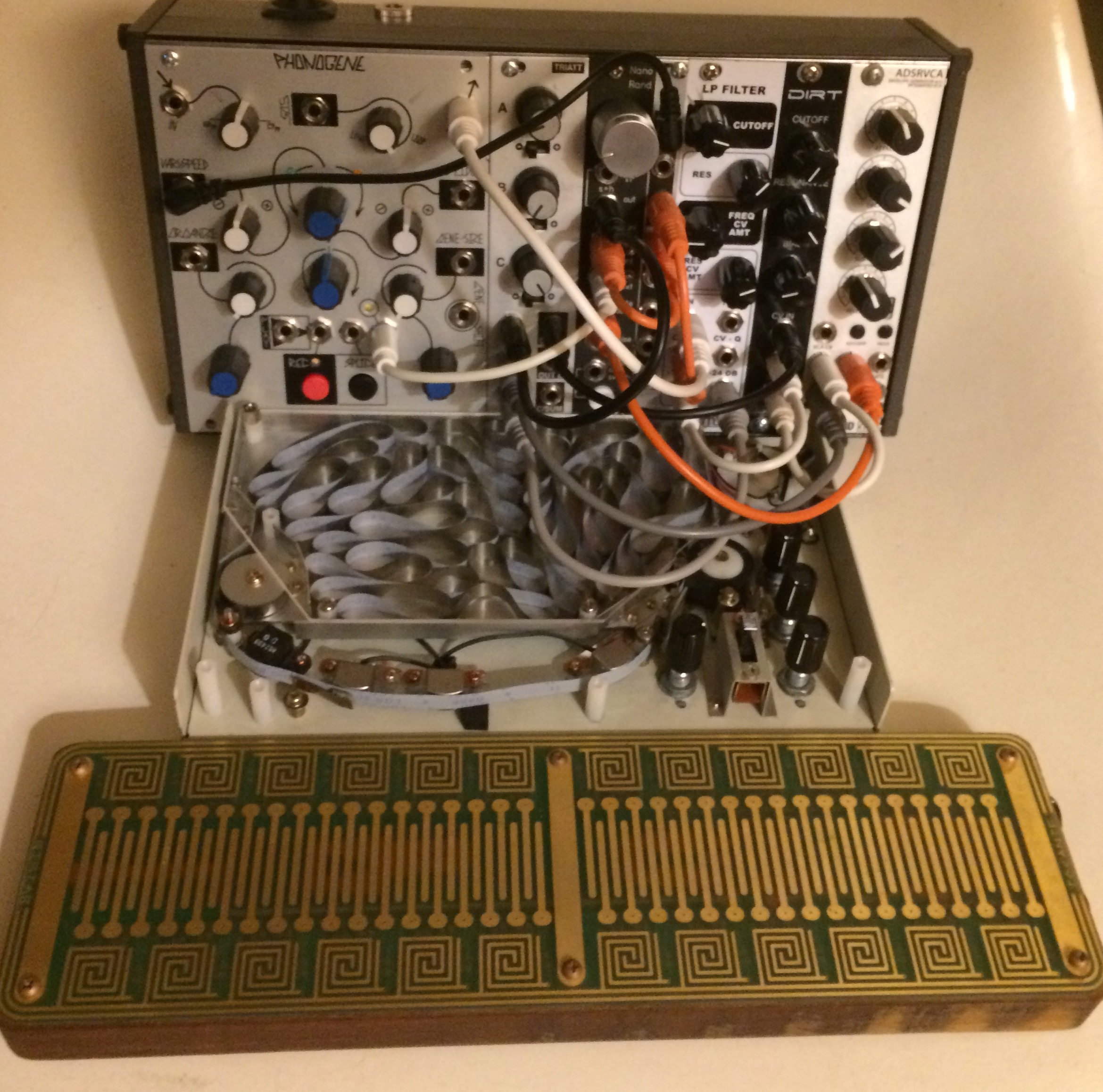 2015 Top- Mini-Modular Syth Middle- Hiwatt Tape Echo  Bottom- Ciat Lombarde Bi-Stab