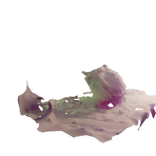 An indistinct 3D landscape. The soft clay-like surface is slowly rippling like the surface of an ocean.