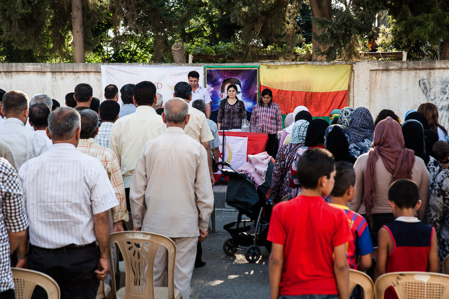 Derik, Syrie du Nord, juin 2014. Asia Abdullah, co-pr&eacute;sidente du PYD en 2014, puis du TEV-DEM en 2018.