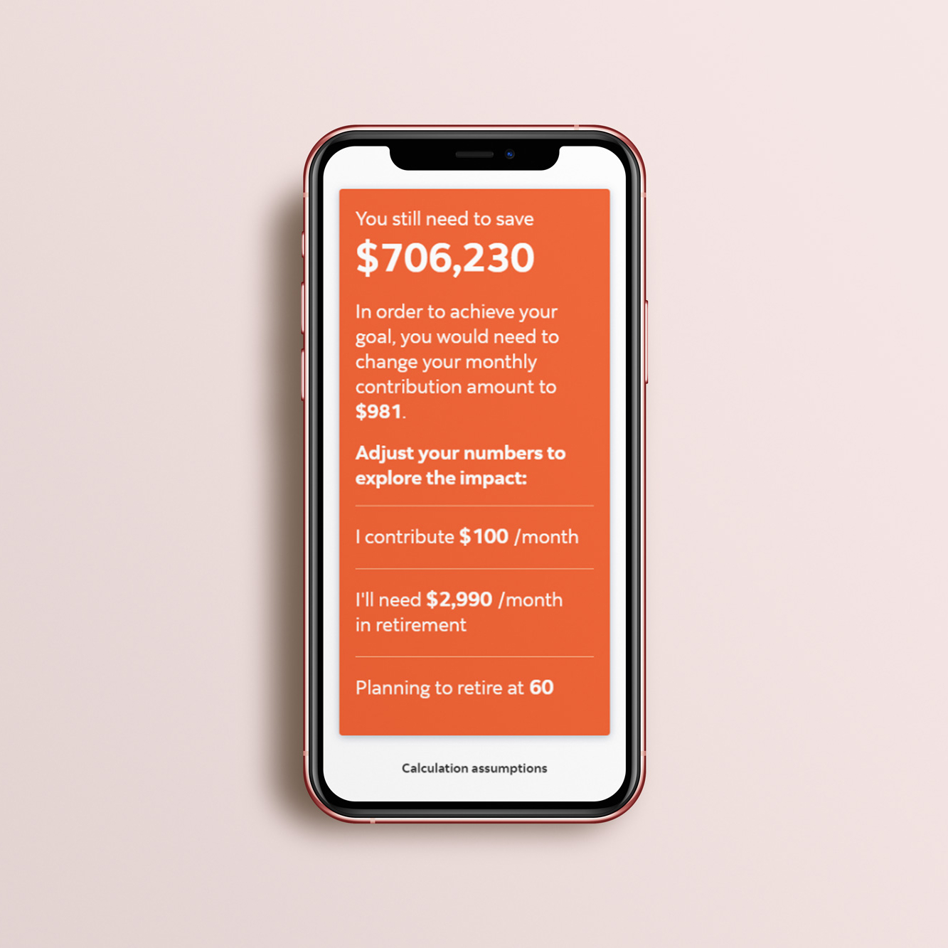 Mobile results page for you and your spouse