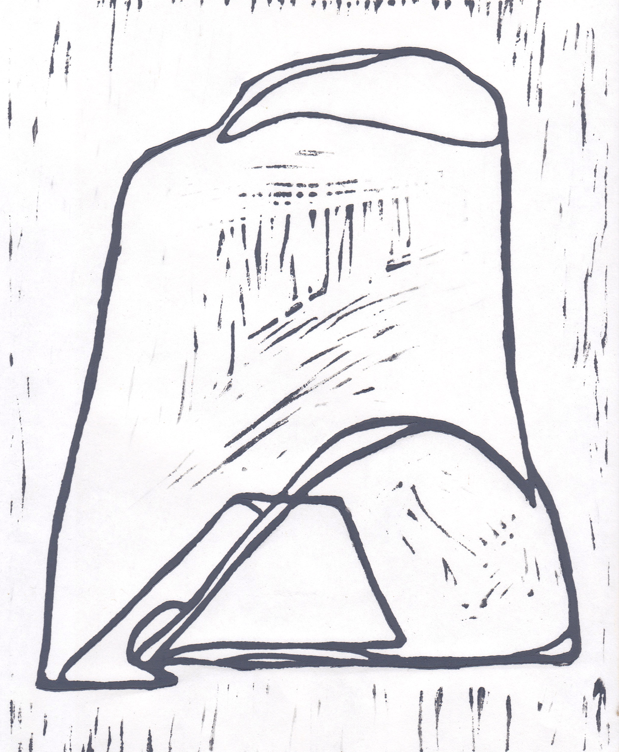 Standing Stone (variation), linocut, 8"x10", 2020