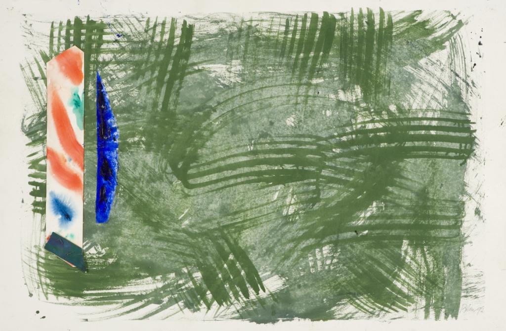 Viridian Swirl  Collage on Paper 1992 SOLD