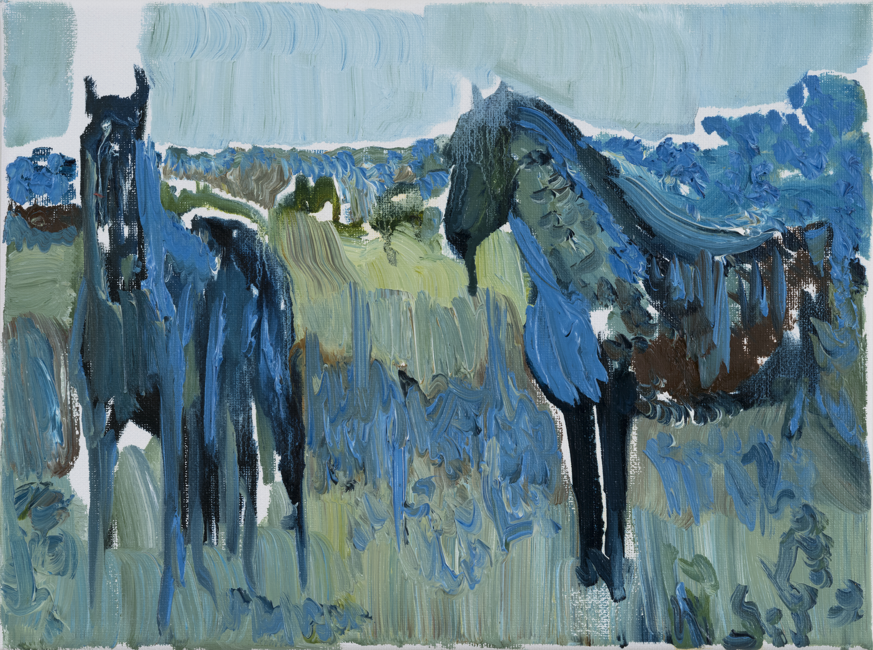 Horses in Field, 2018Oil on canvas9 x 12 in.23 x 30.5 cm