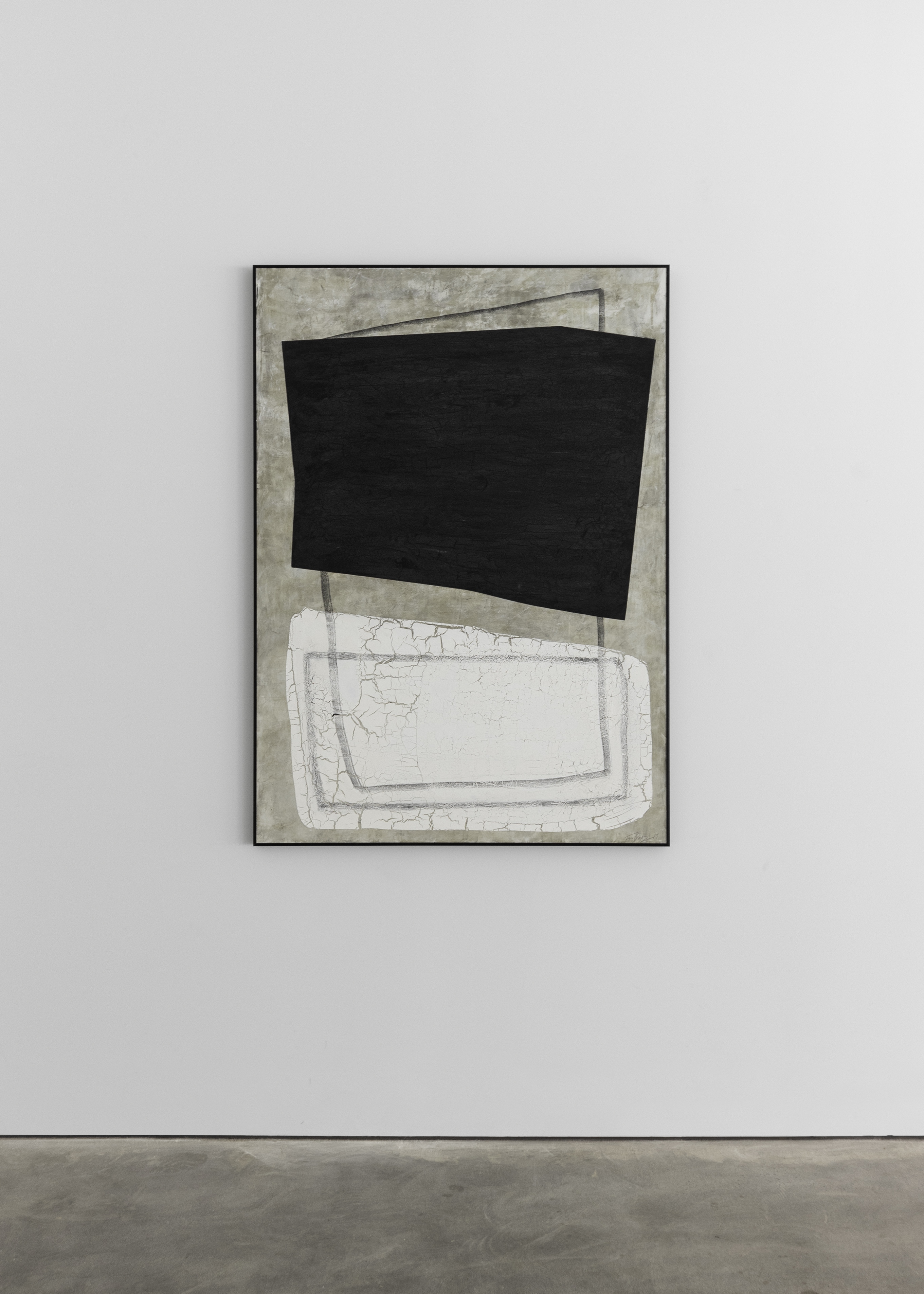 Untitled_07, 2019 | Plaster, lime, matte medium and graphite on paper | 40” x 56”