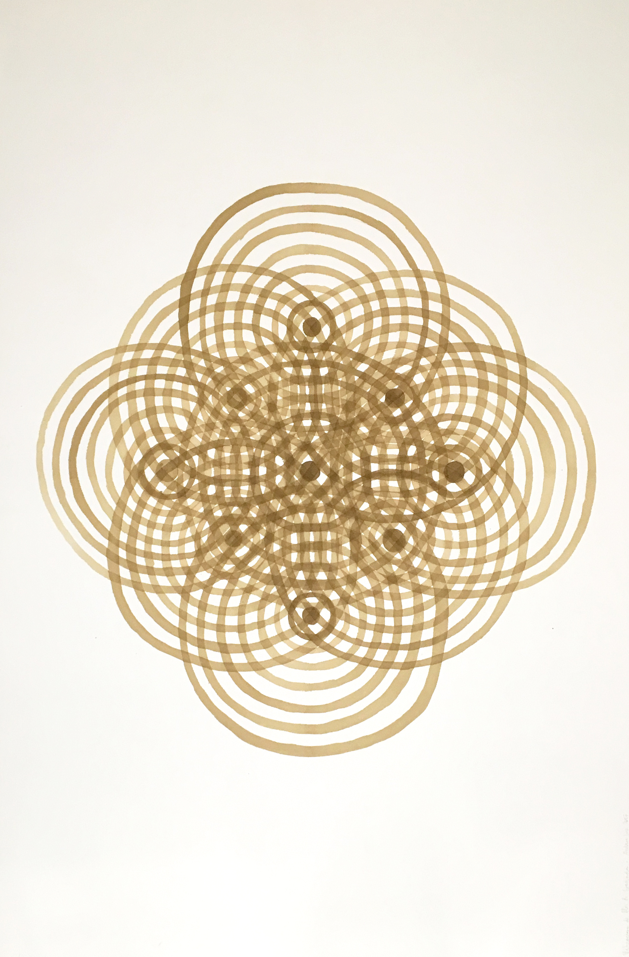 De la Serie: Vibraciones Florales. 120 x 80 cm. Pigmento de pétalos de Granada sobre papel.