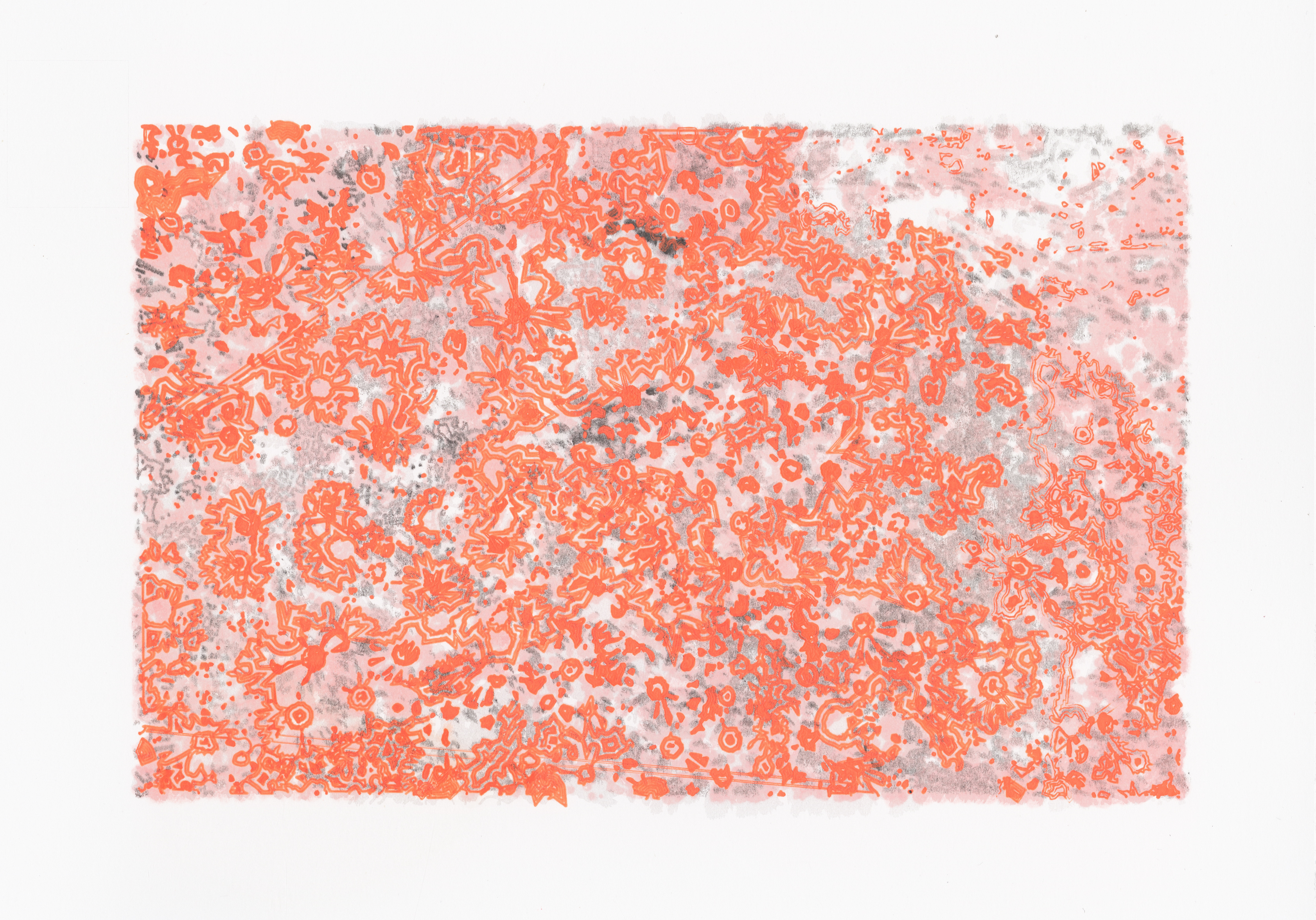 India Point Park #2, Gel ink (3 colors) on paper, 11.25 x 7.75