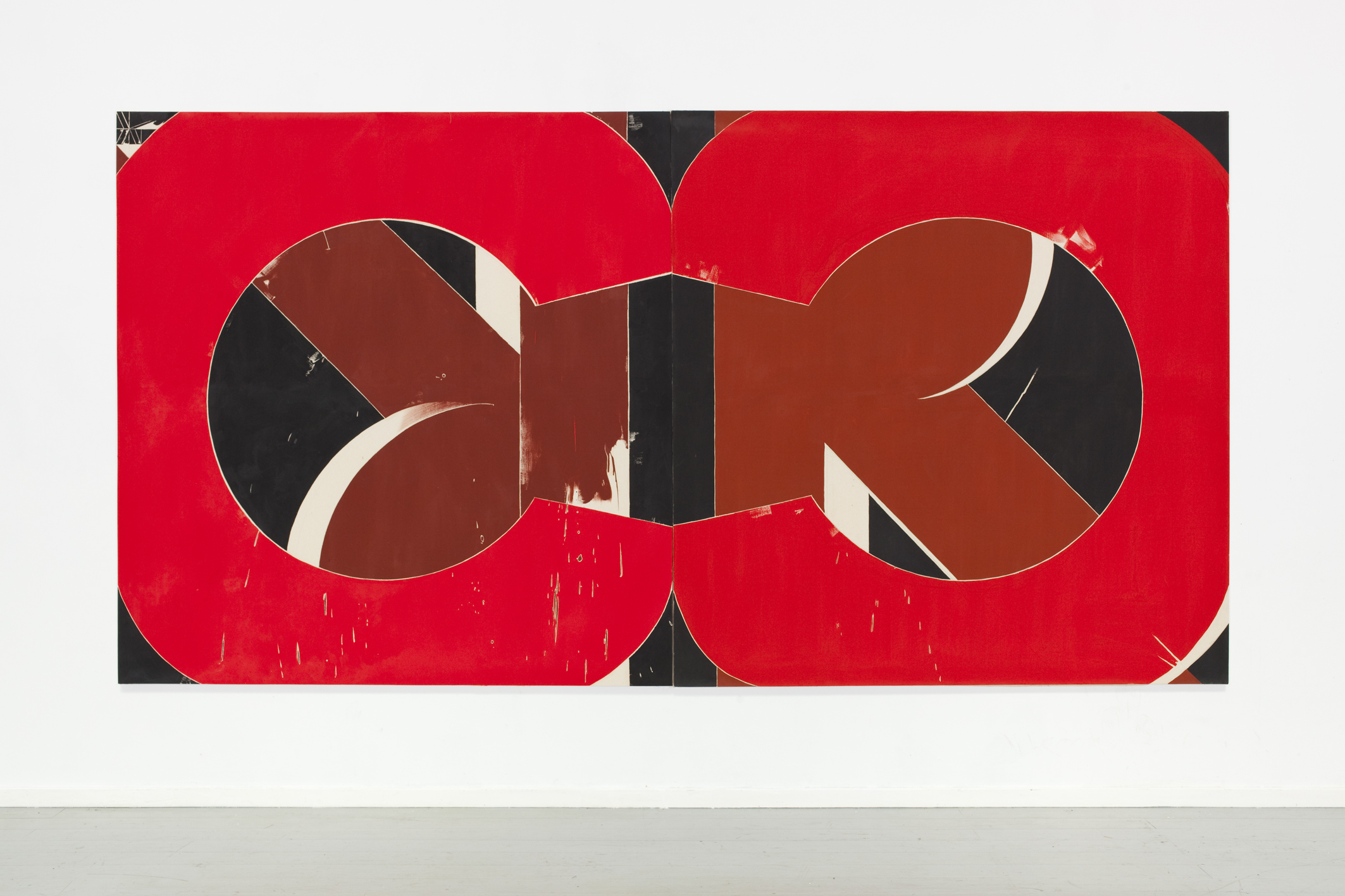 E / L // : C / 1 & 2 (skyping_CR),2014 & 2016 , oil on canvas, 2 x (203 x 200 cm)