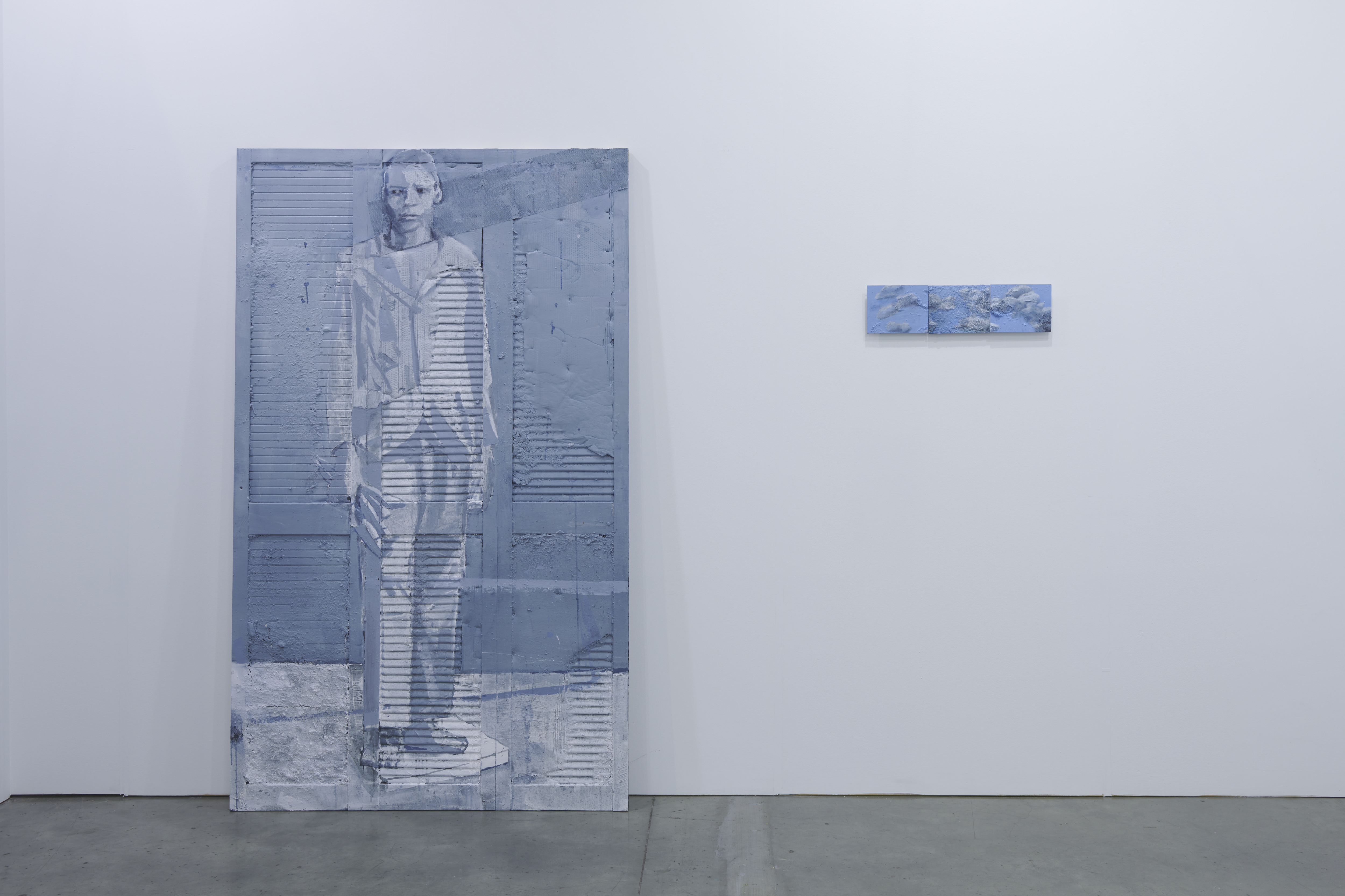 Installation view TAIPEI DANGDAI, SOM gallery, booth DG07. Aldo van den Broek, The gatekeeper, 2024. Aldo van den Broek, Sabotage l, ll, lll (triptych), 2024