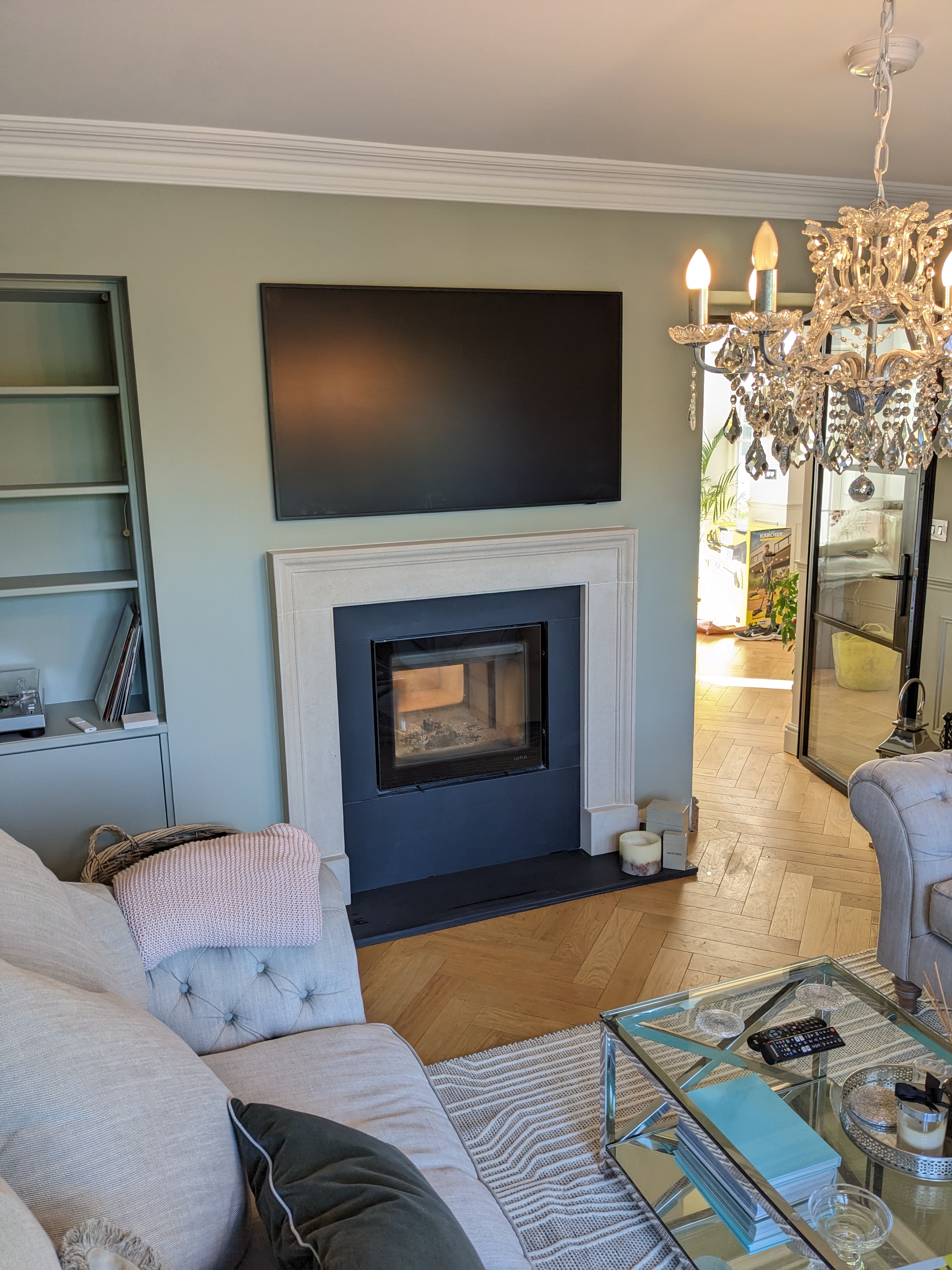 Georgian Frame in Portland stone with slate slips and hearth