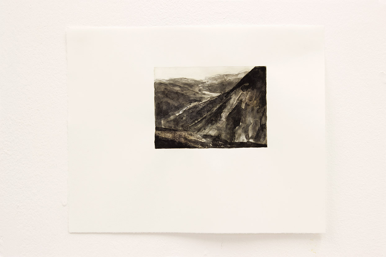 Mountain, oak-gall ink, 10" x 8