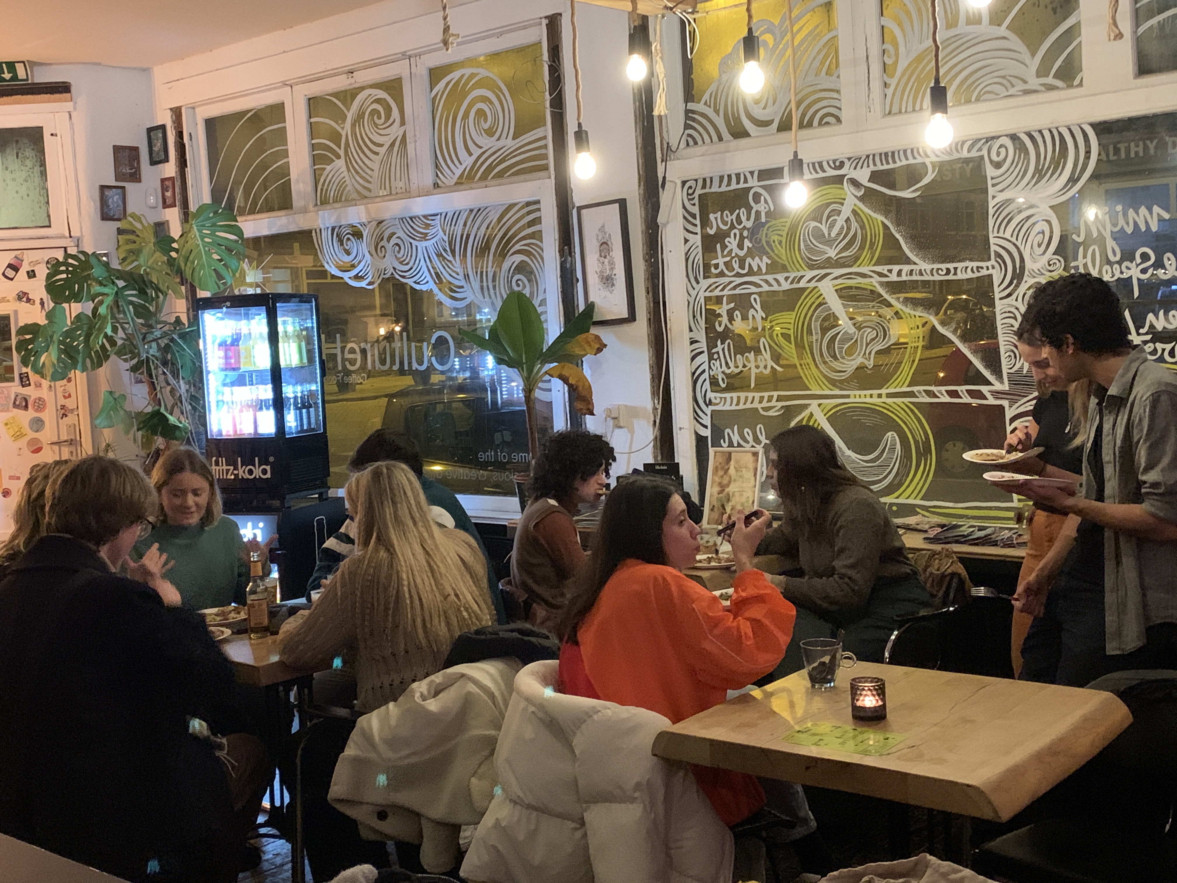 Guests seated and eating