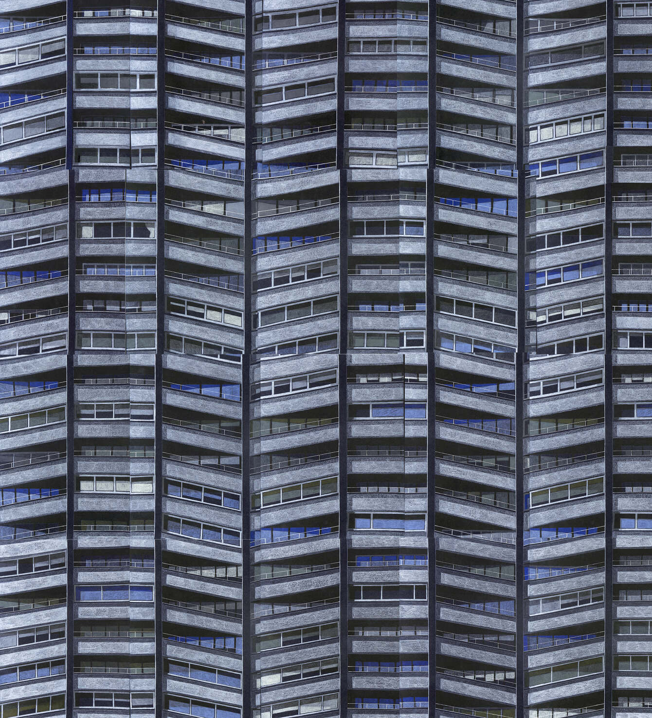 Sammlung 7,  Polychromos and markers on paper, 170 x 150 cm, 2021