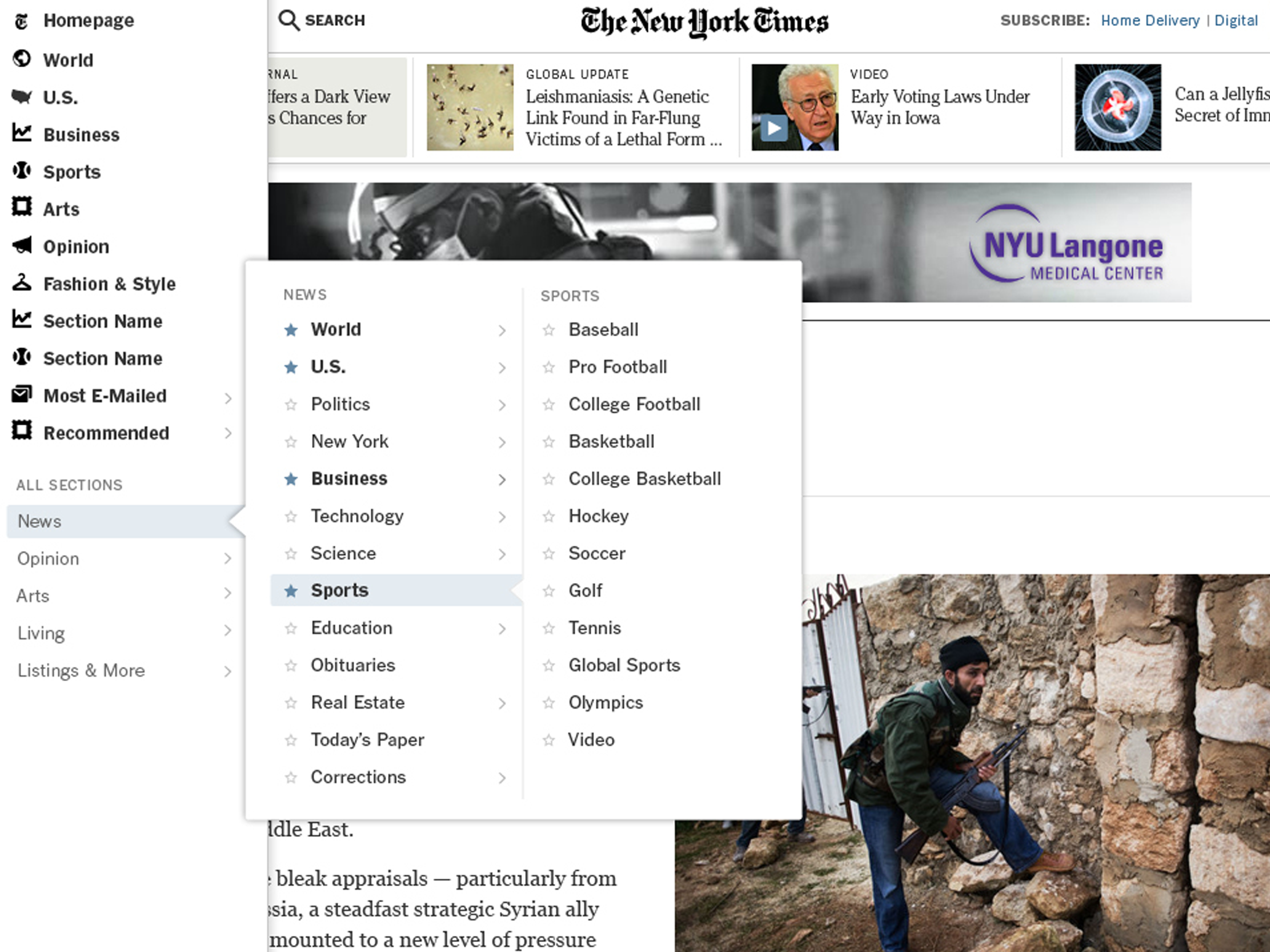 NYTimes Global Navigation