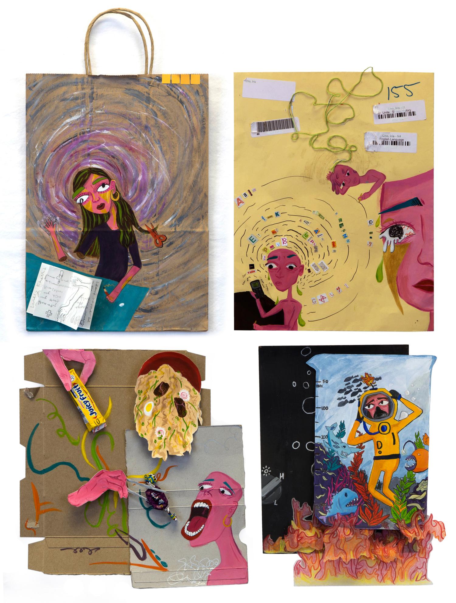 mixed media self portrait