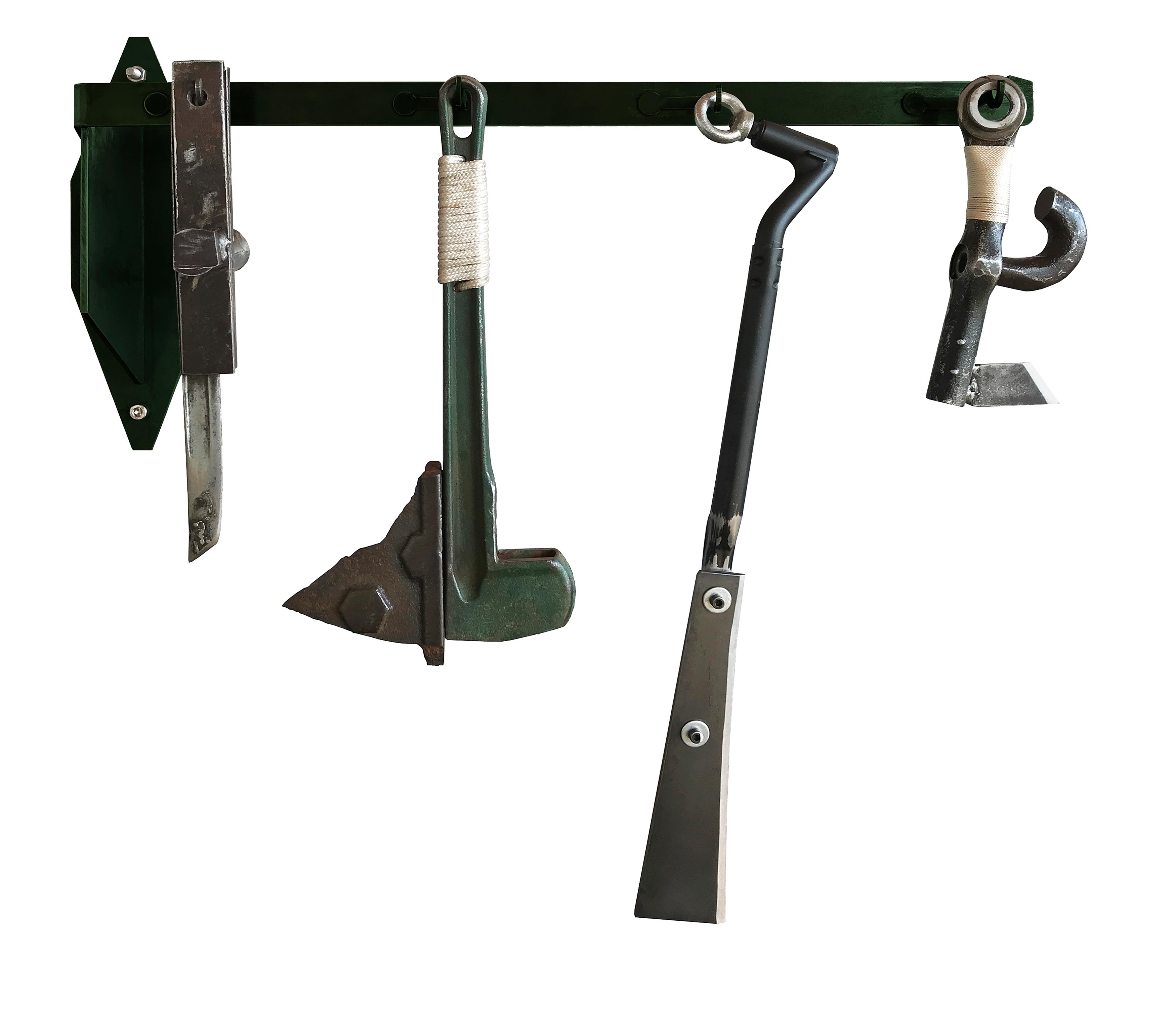 Gain of function, 2020, Steel, nylon, powder coat, 70 × 56 × 21 cm