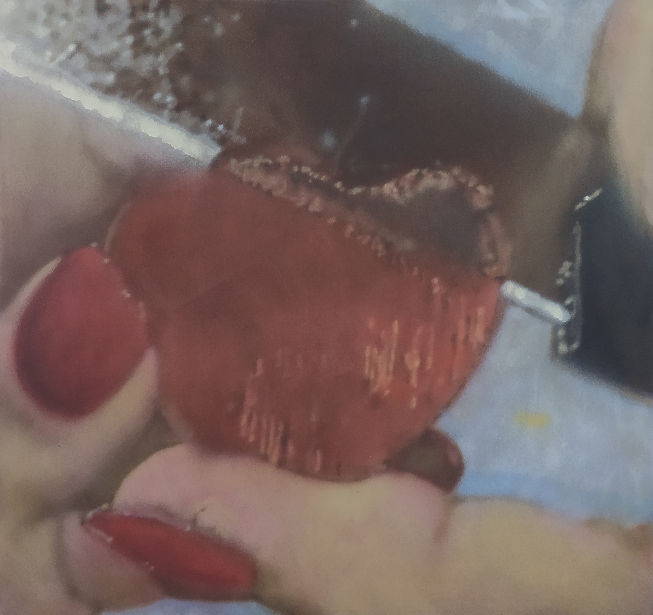 transparent, satisfying slice, 2021, acrylic on canvas, 130 x 120 x 2,5 cm