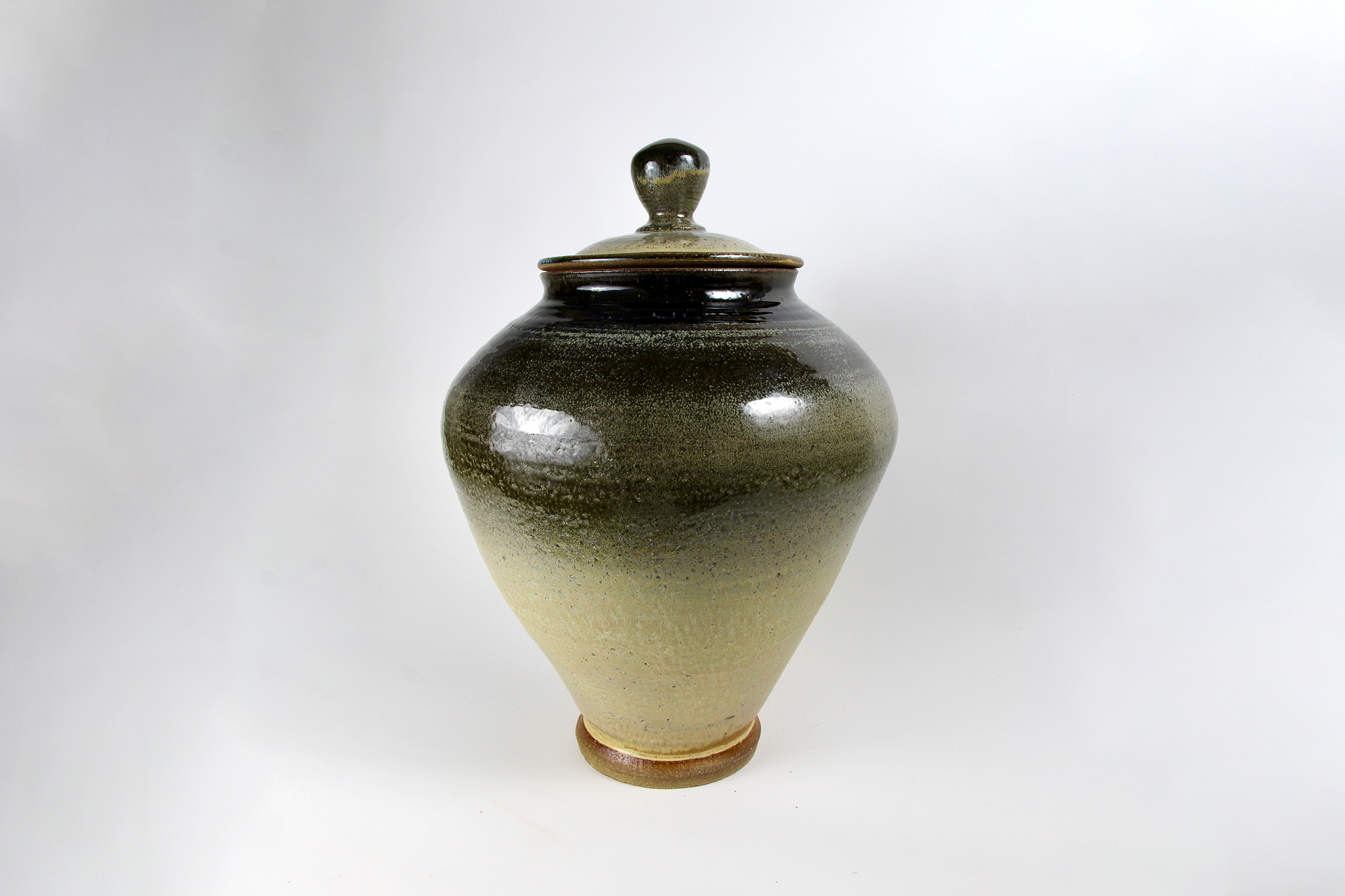 Vessel 5Dark brown stoneware, Tenmoku liner glaze, multiple over glazes, 22&rdquo;x16&rdquo;x16&rdquo; 2023
