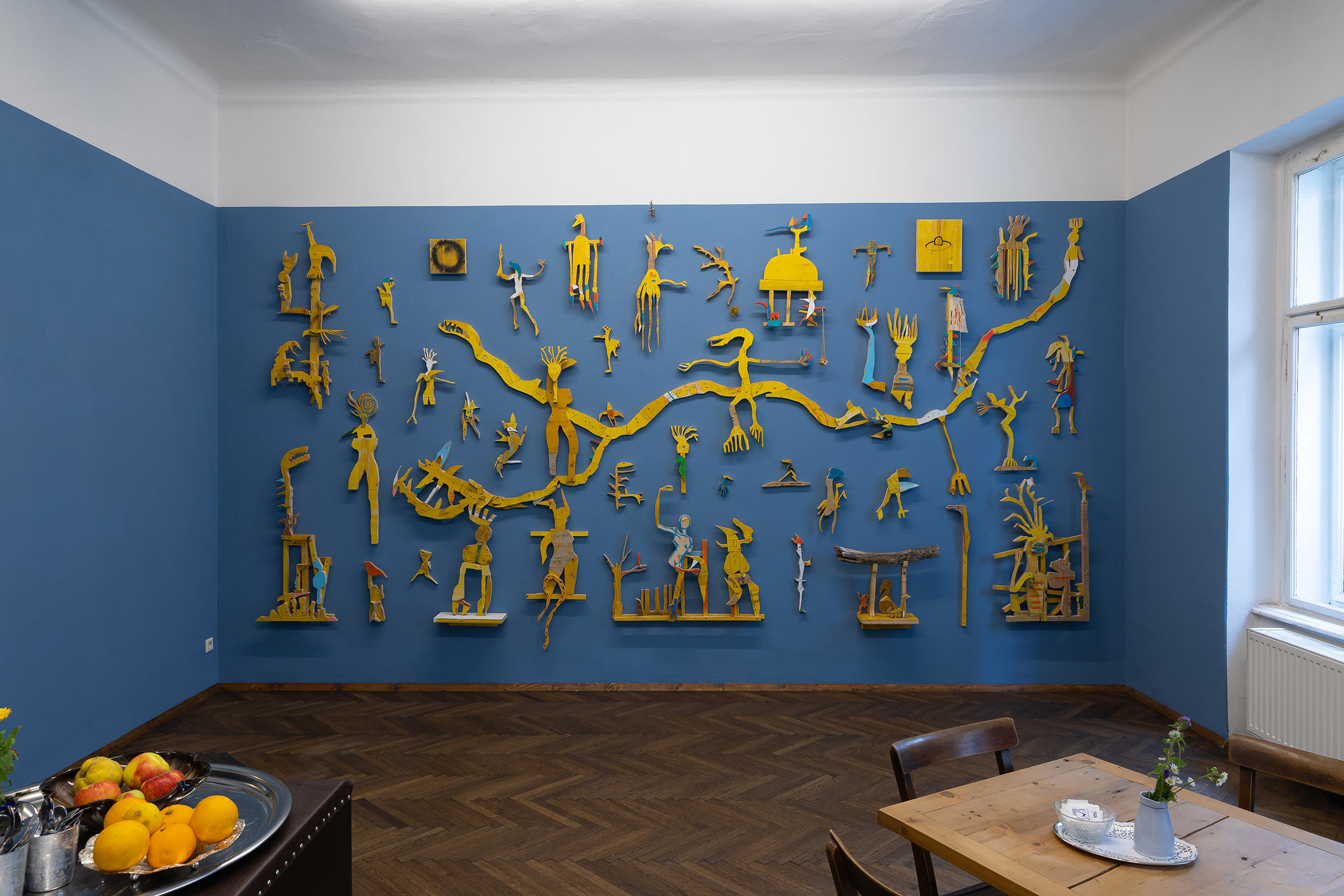 wall installation at rotor art association graz, contemporary art now on view, visit and enjoy Ernst Koslitsch artwork