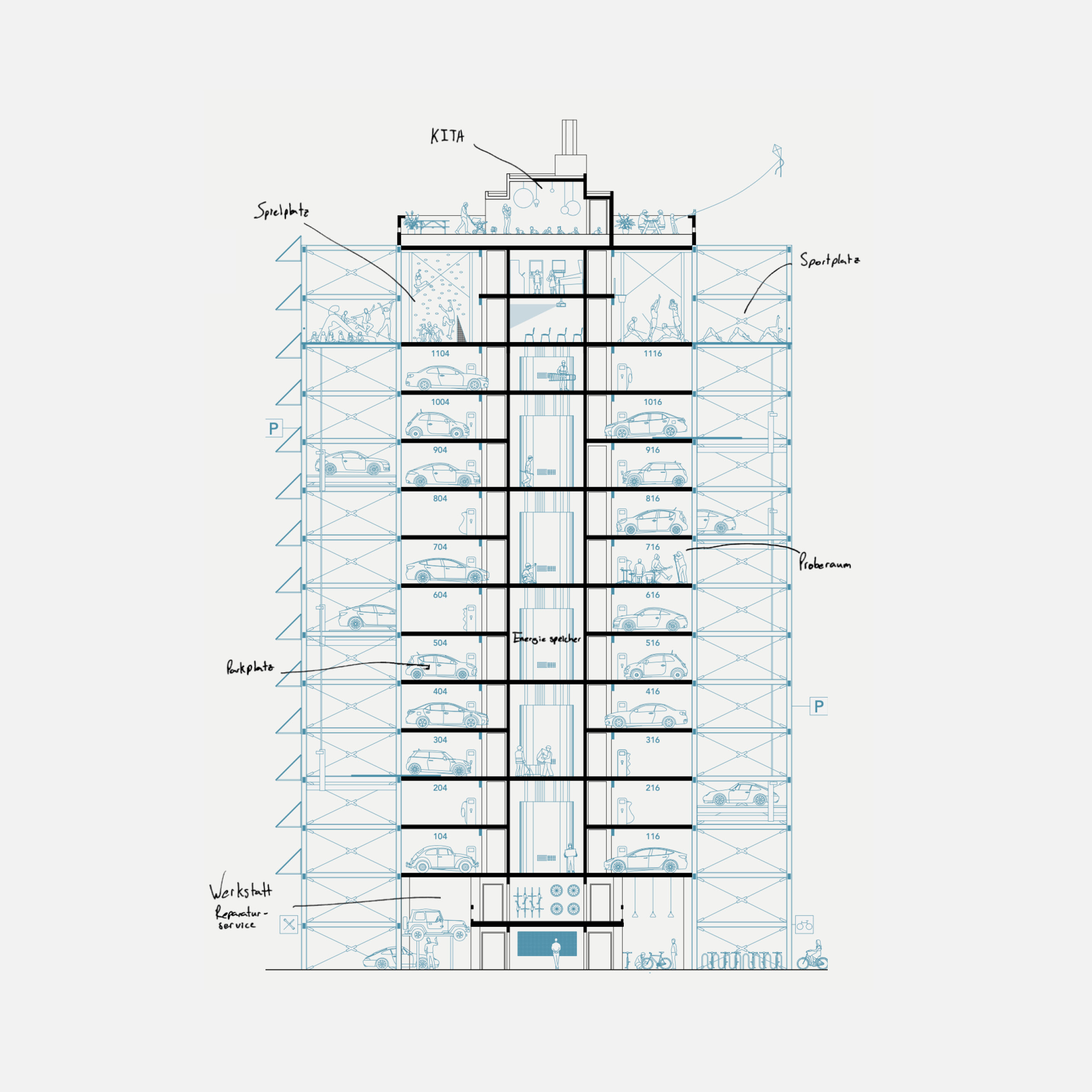 STADTHOTEL TRIEMLI, Competition Proposal for the Conversion of the Three Staff Houses of the City Hospital, Zurich / CH, 2022 