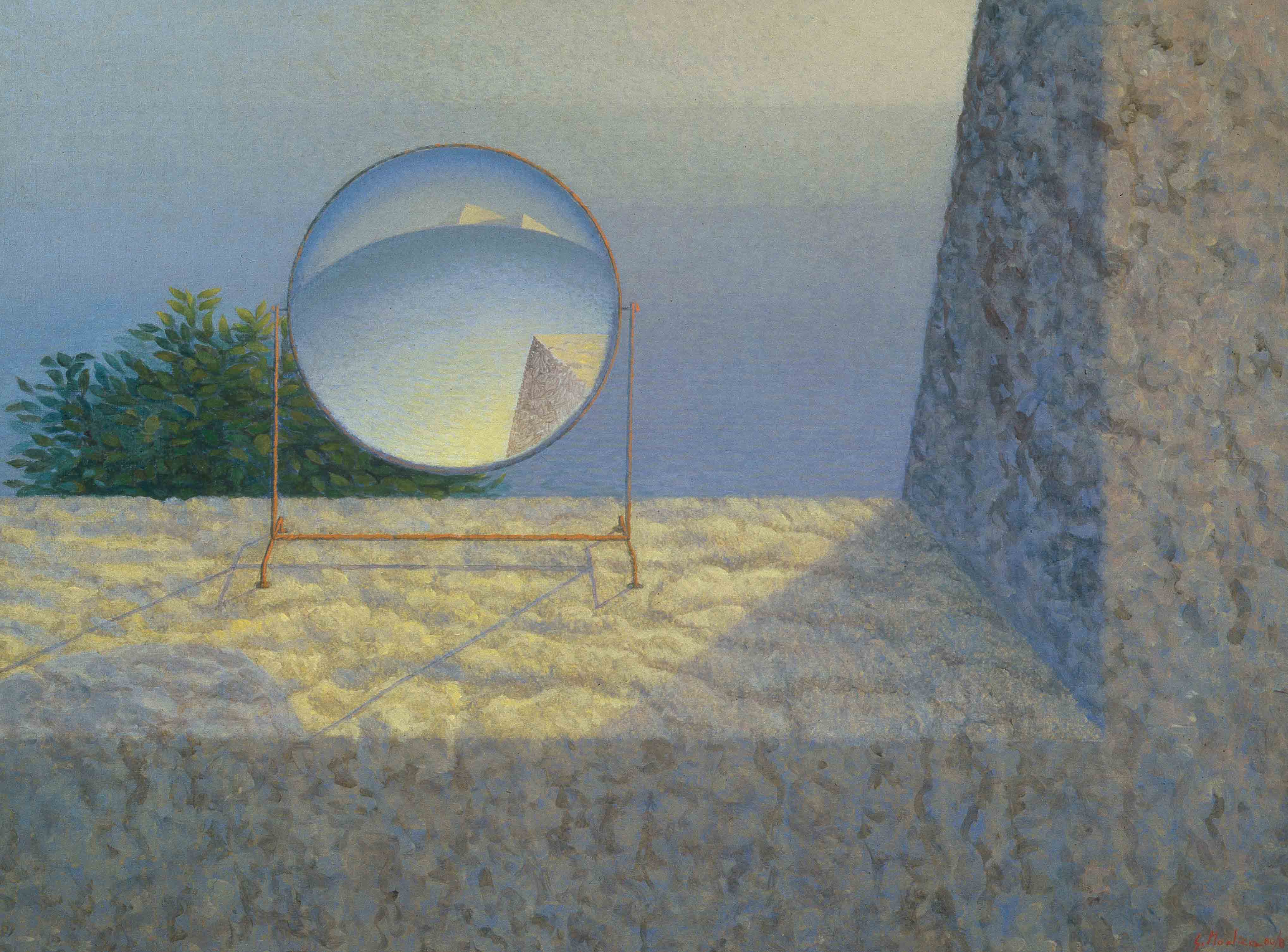 Lo specchio, 1988, olio su tela, 60 x 80 cm