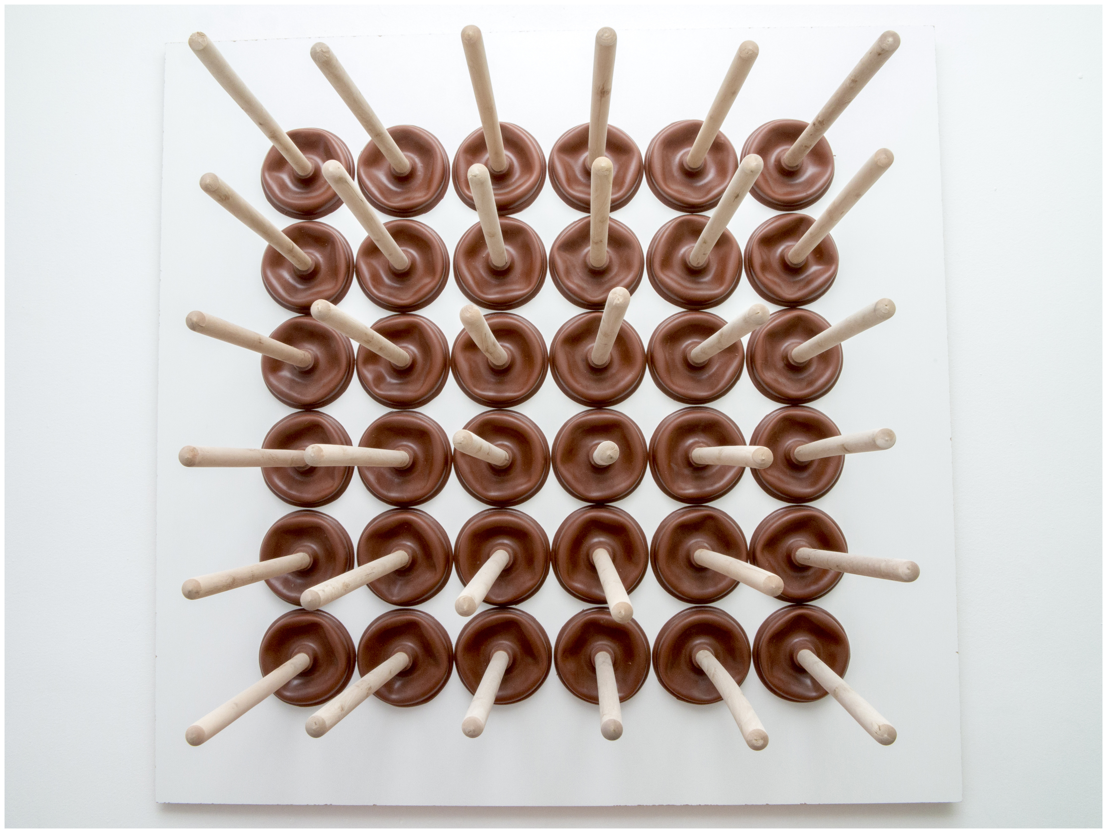 Plunger With Wooden Handle, 2017One case of plungers, melamine49.094 x 48 x 18.5 in.124.7 x 121.92 x 46.99 cm