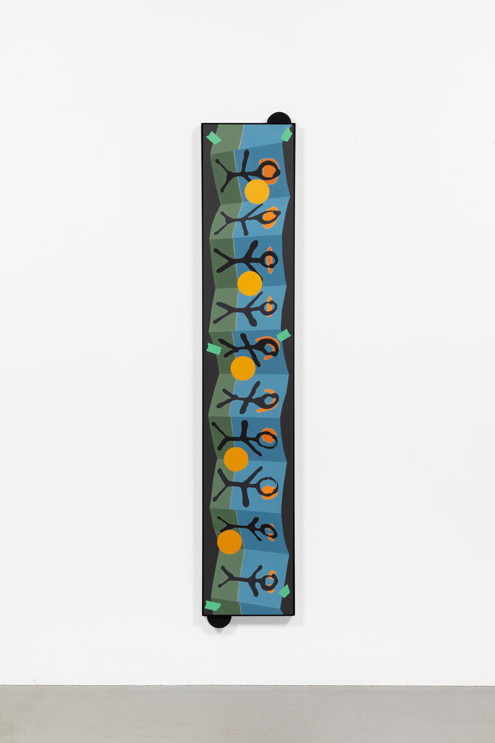 Hypothesizing coincidence no. 2, 2020, oil on panel, powder coated steel, wood, magnets