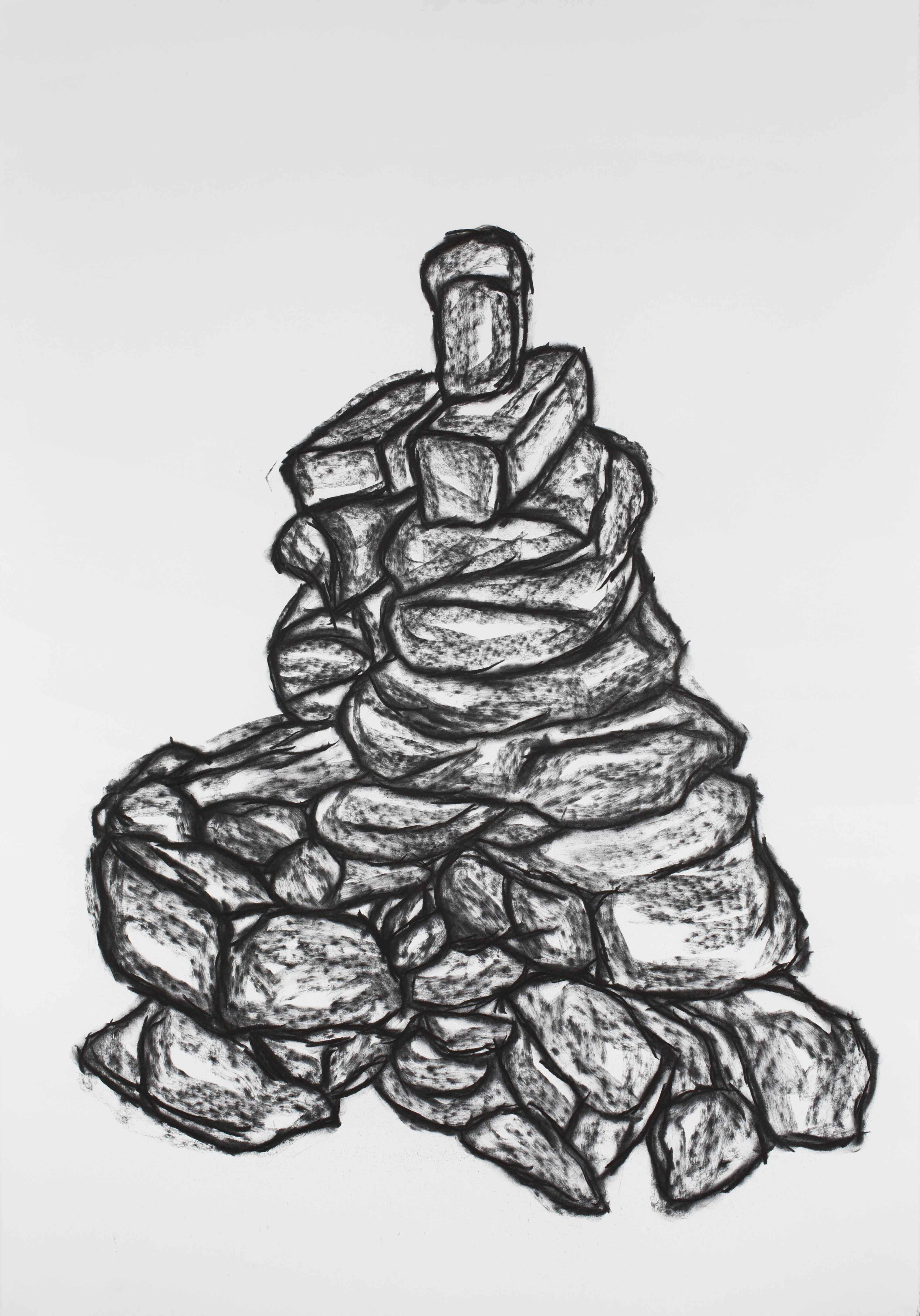 크게 뭉쳐진 덩이 A big lump_charcoal on paper_112x77cm_2016