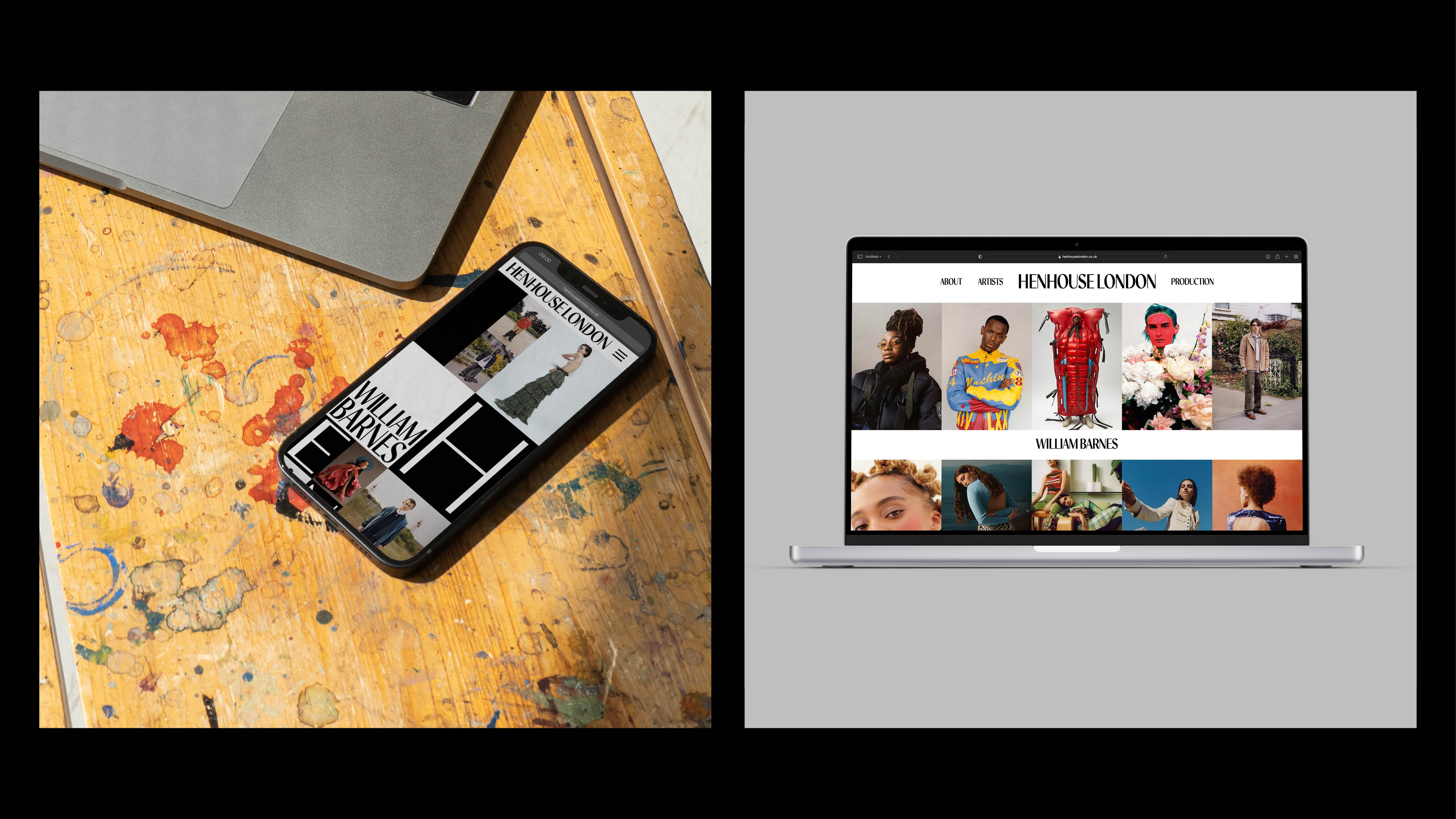 31/40: Website design for the London based agency, mirroring their range of work through a shift in grid systems and typography, 2021.