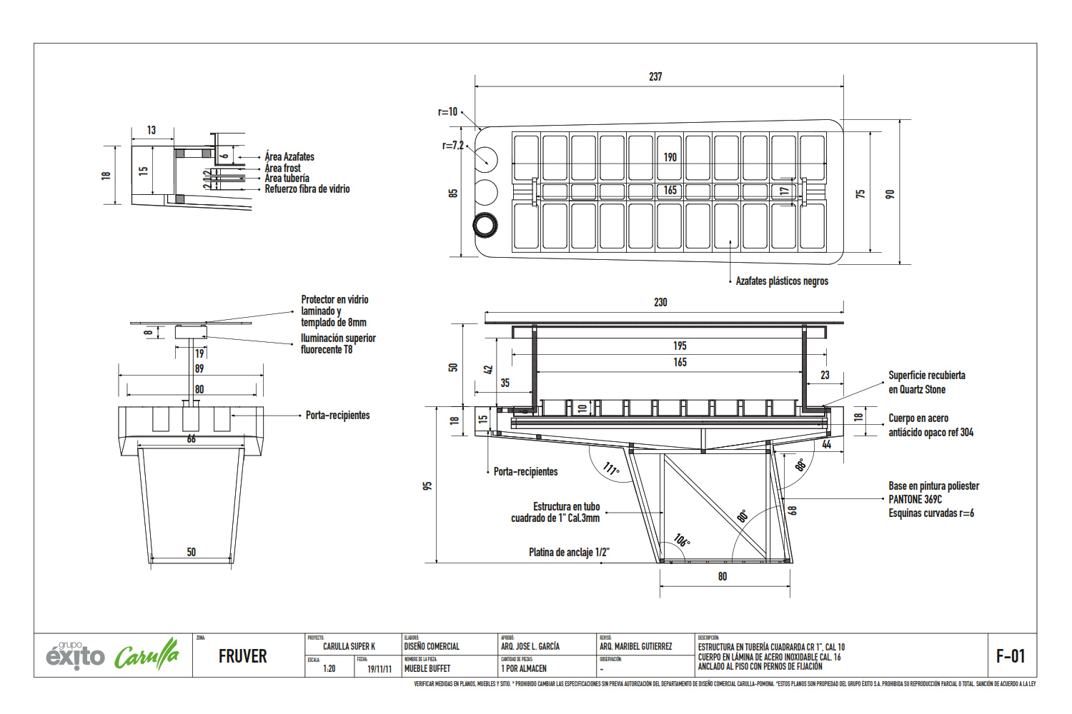 2011/ Mobilier pour le nouveau magasin Carulla - Grupo Éxito