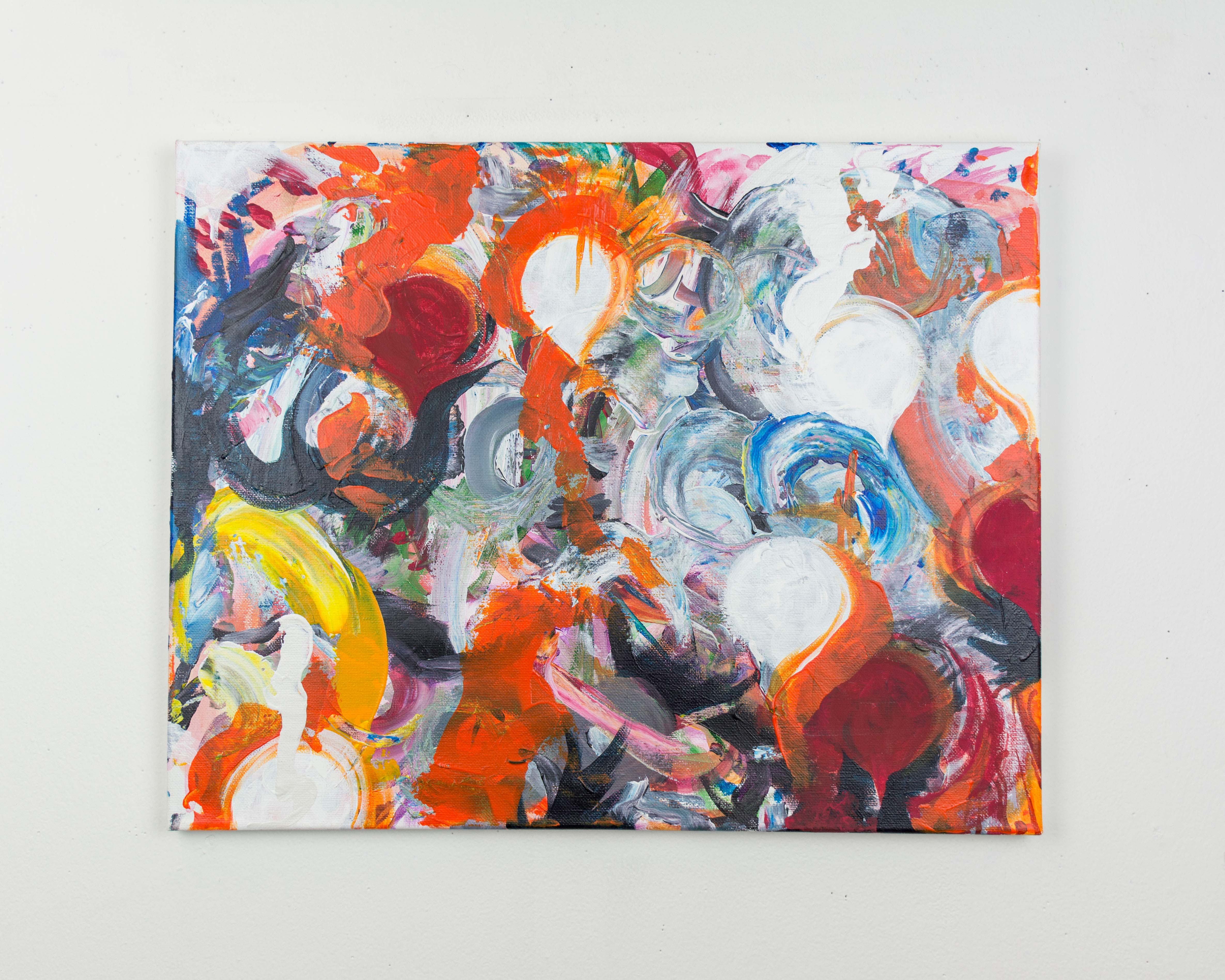 Map Pings,  2021,  Acrylic paint on canvas, 16"x 20"