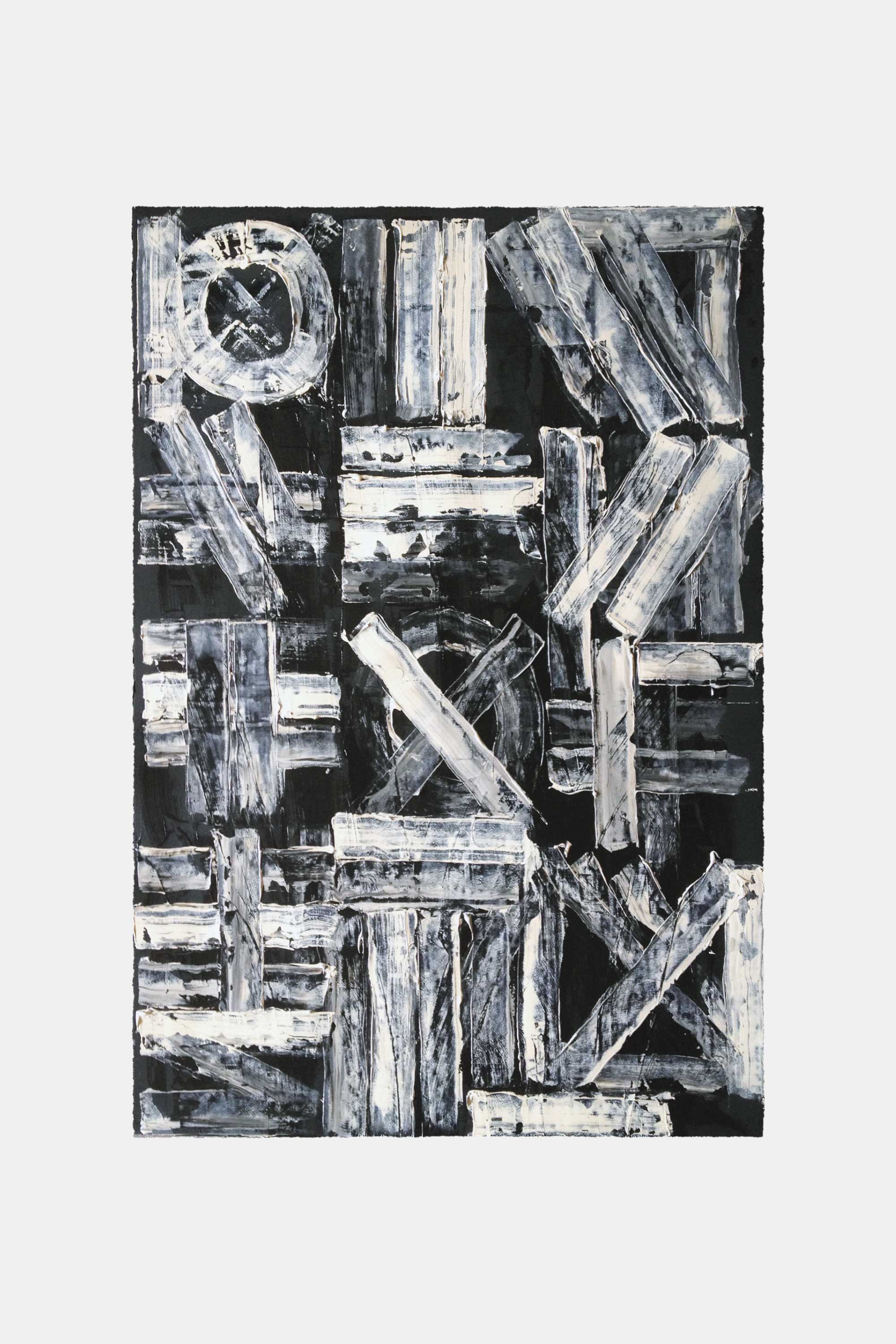 Circles and lines, 2015. Acrylic paint on paper. 76&#160;×&#160;112&#160;cm.