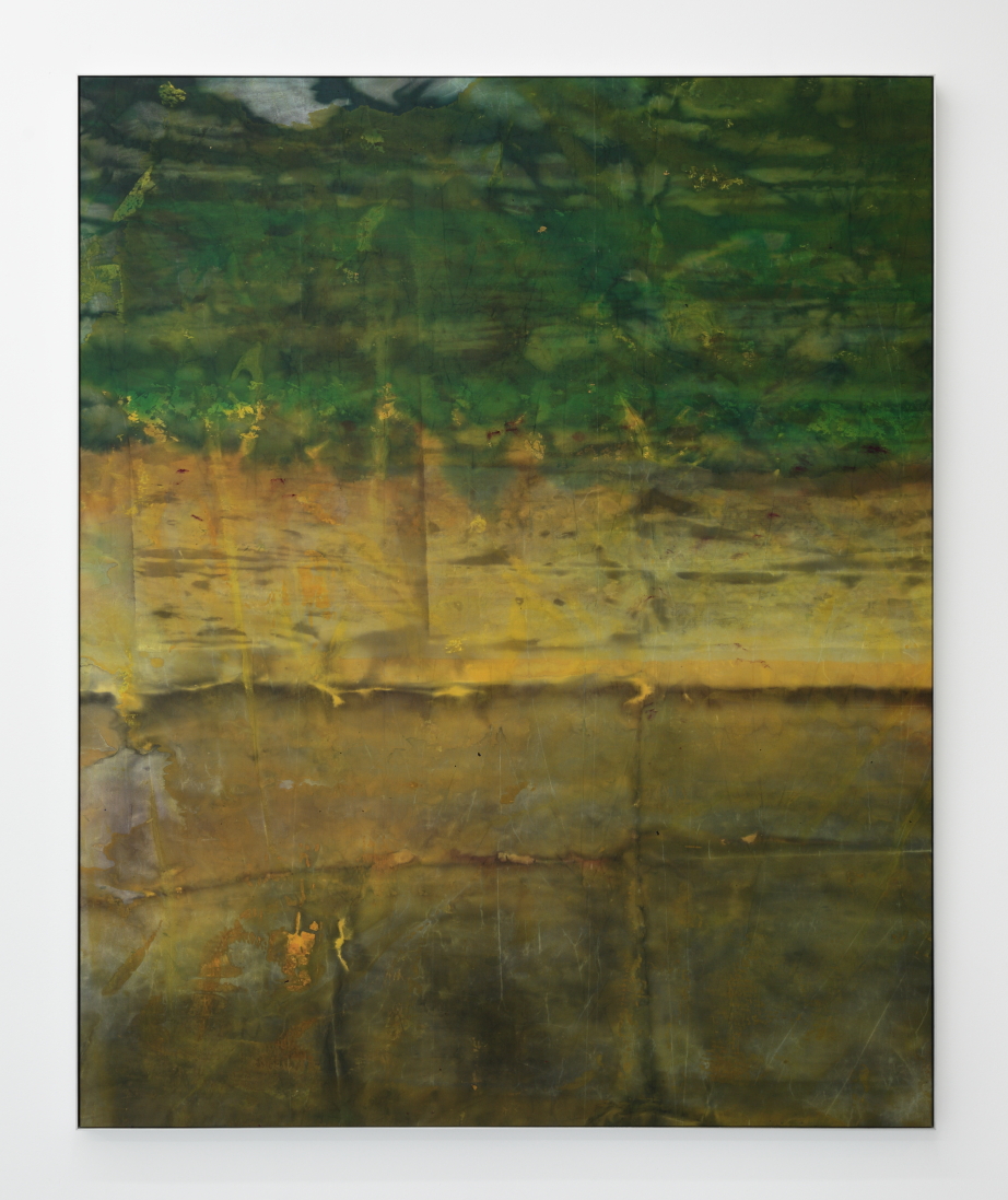 Matt Arbuckle, Lane Change, 2021, Acrylic on knitted polyester voile, 163 x 132 cm, Photography by Tim Gresham, Photo courtesy Daine Singer