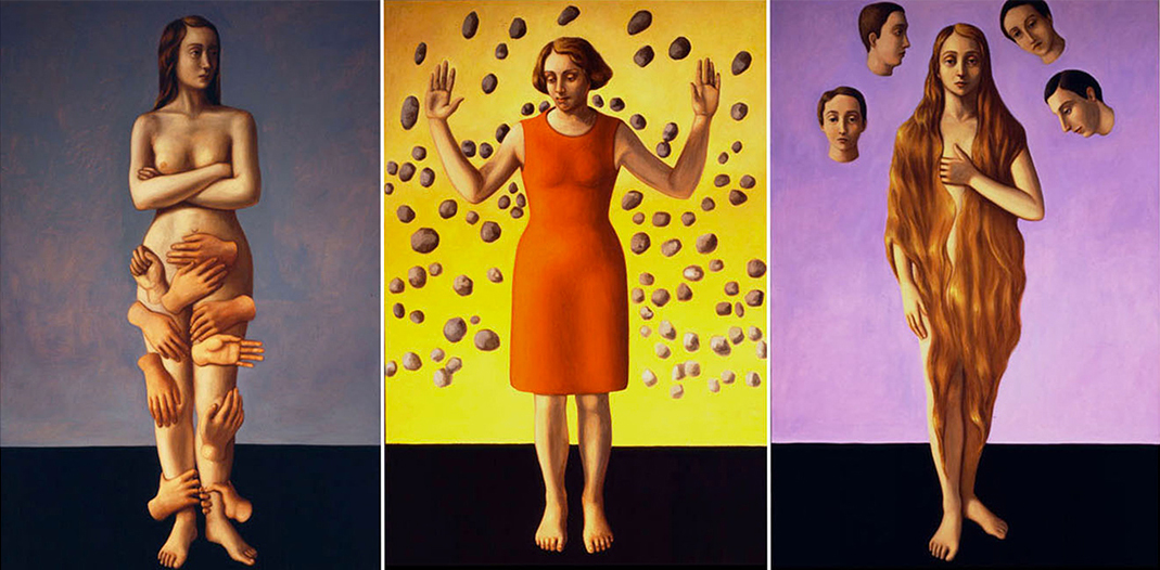  TRITTICO DELLE MADDALENE   1996 oli su tela cm 190x127x3