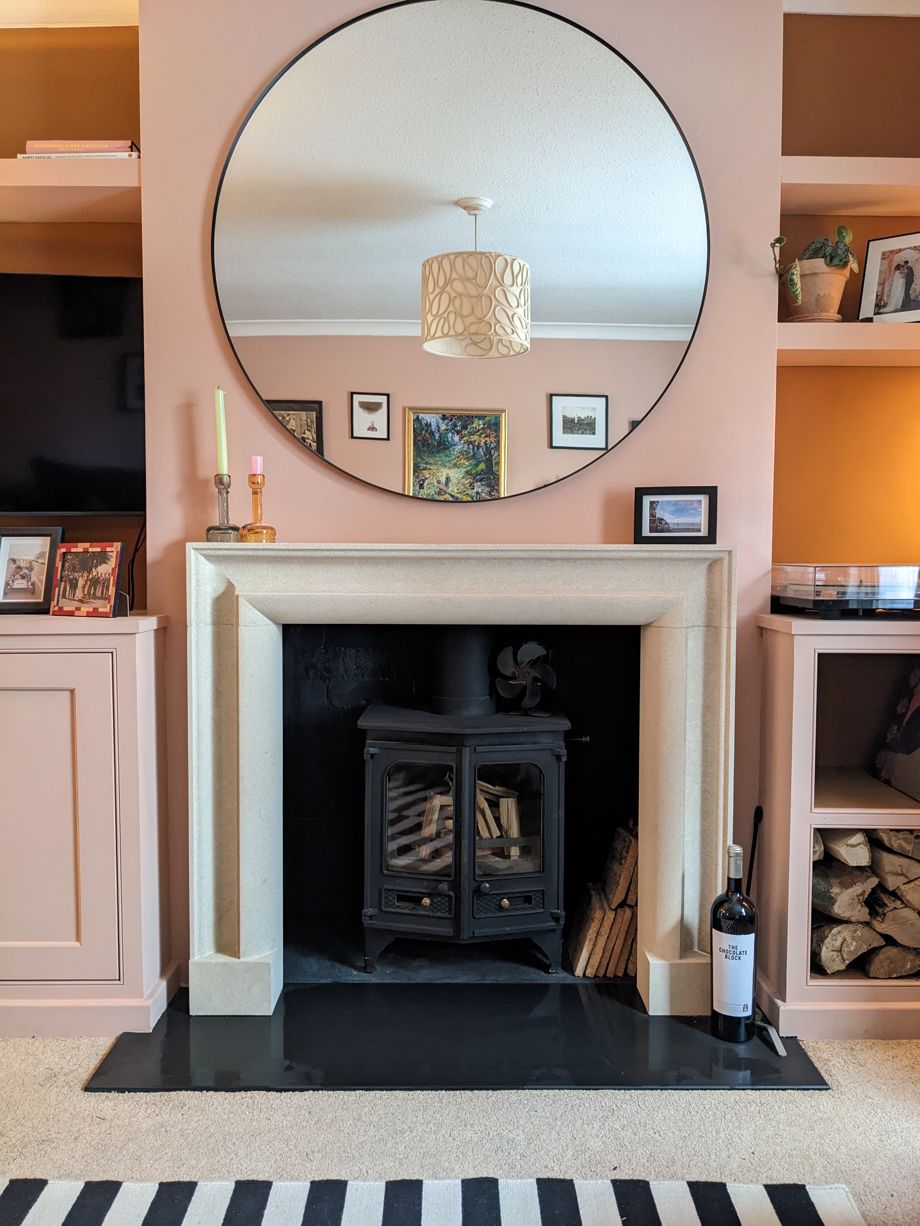 Bath Stone with black slate hearth