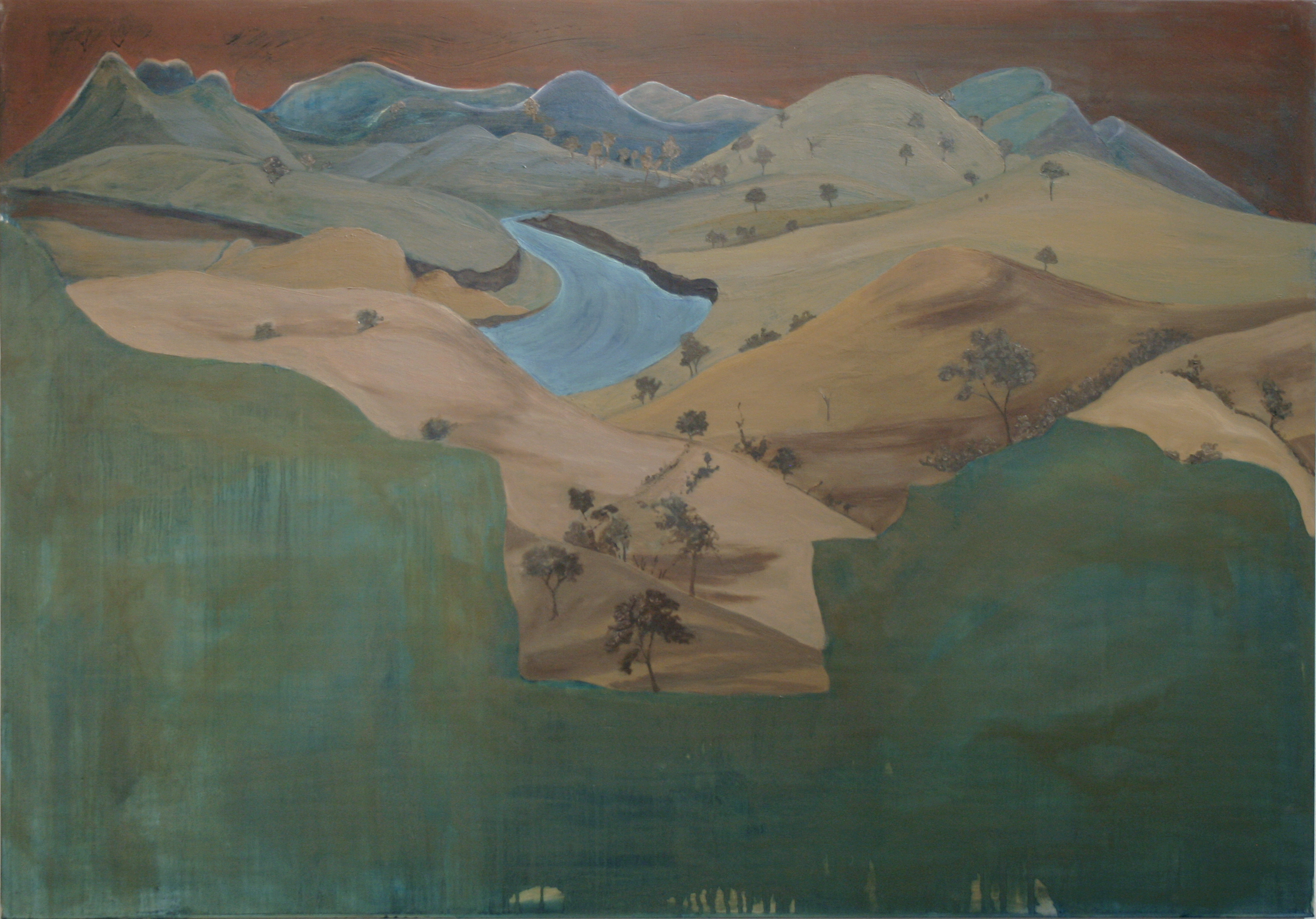 Bad Government (after Lorenzetti), 2010, 90 x 70 cm, oil and pigment on gesso