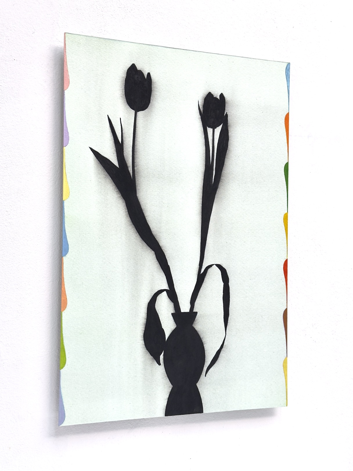 ‘Tête-à-tête’ (in loving memory), 2024, conté pencil and acrylic on paper/aluminium, 30 x 20 cm.