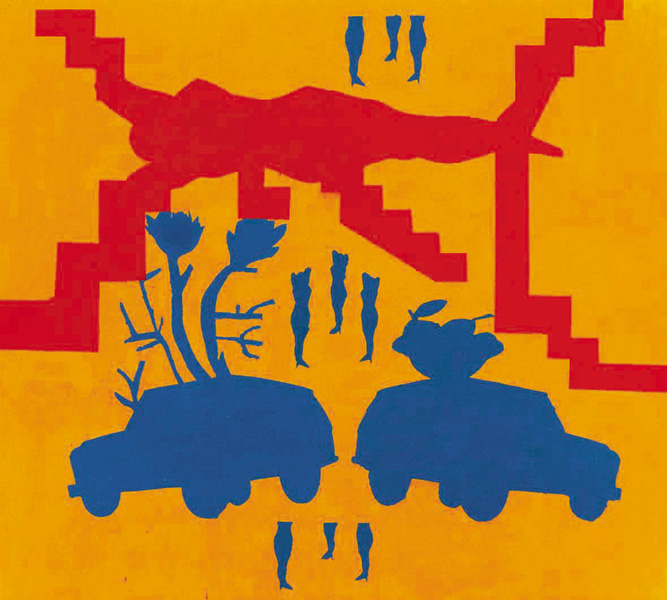 Two Cars and ten Women 1994 Oil on canvas 200x220cm
