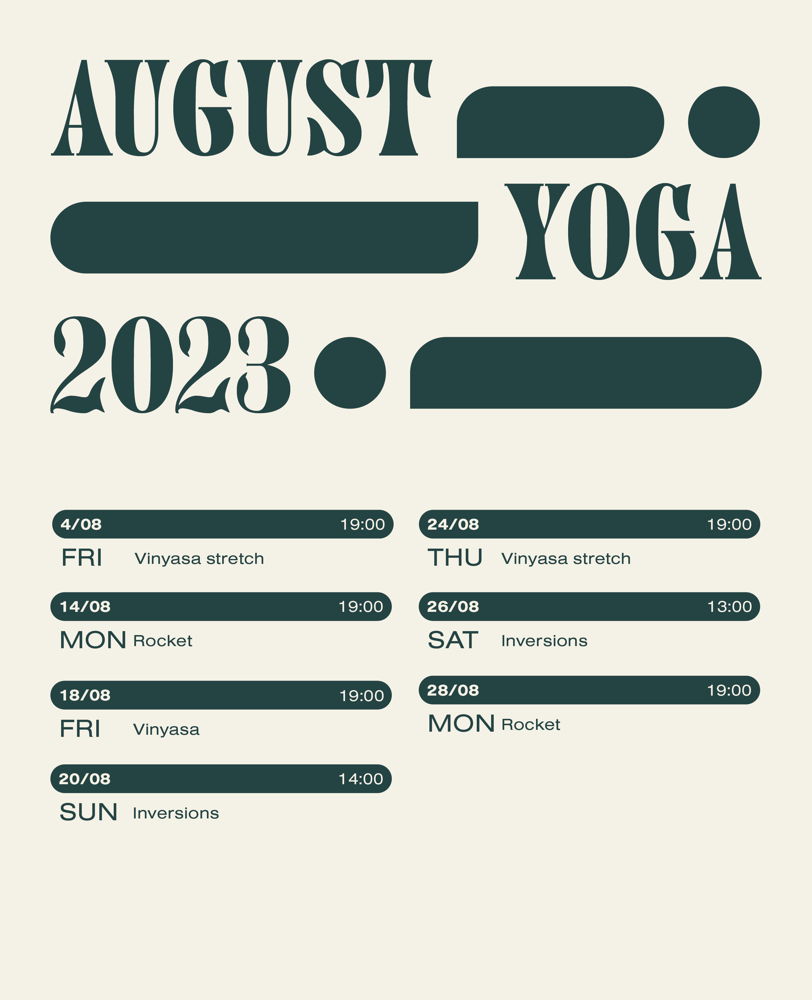 Yoga kalender — Klimzaal Blok