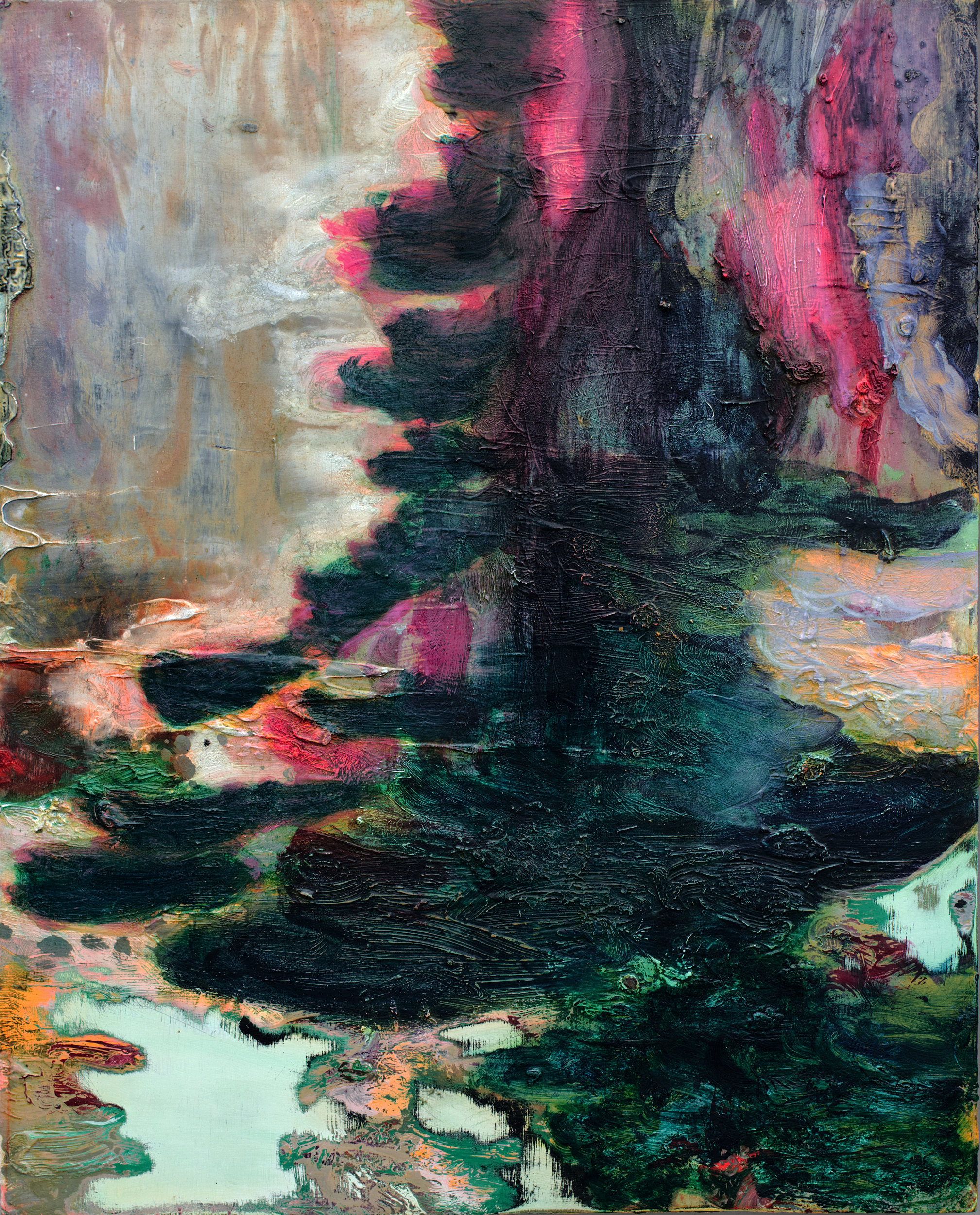 Mindshadow, oil on wood, 51x40 cm, 2025