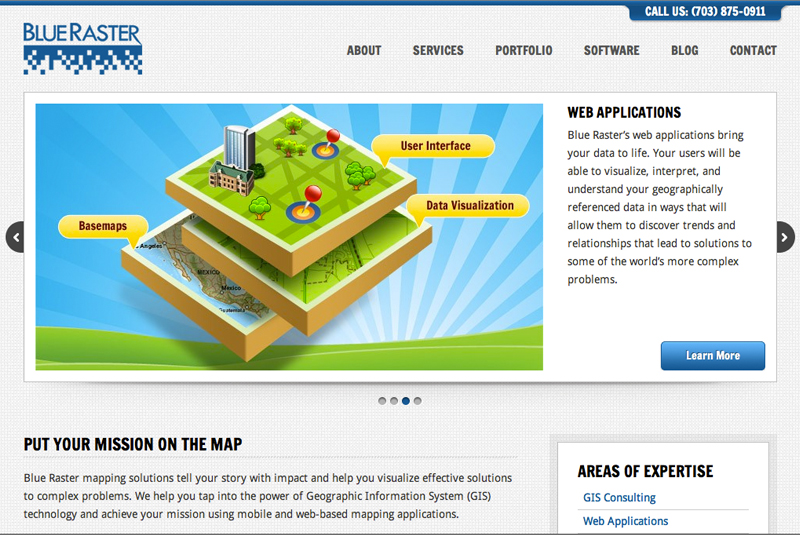 website design for Blue Raster, LLC (2010&ndash;2012)Design: Blue Raster + Jenna CrowderImages: Blue Raster