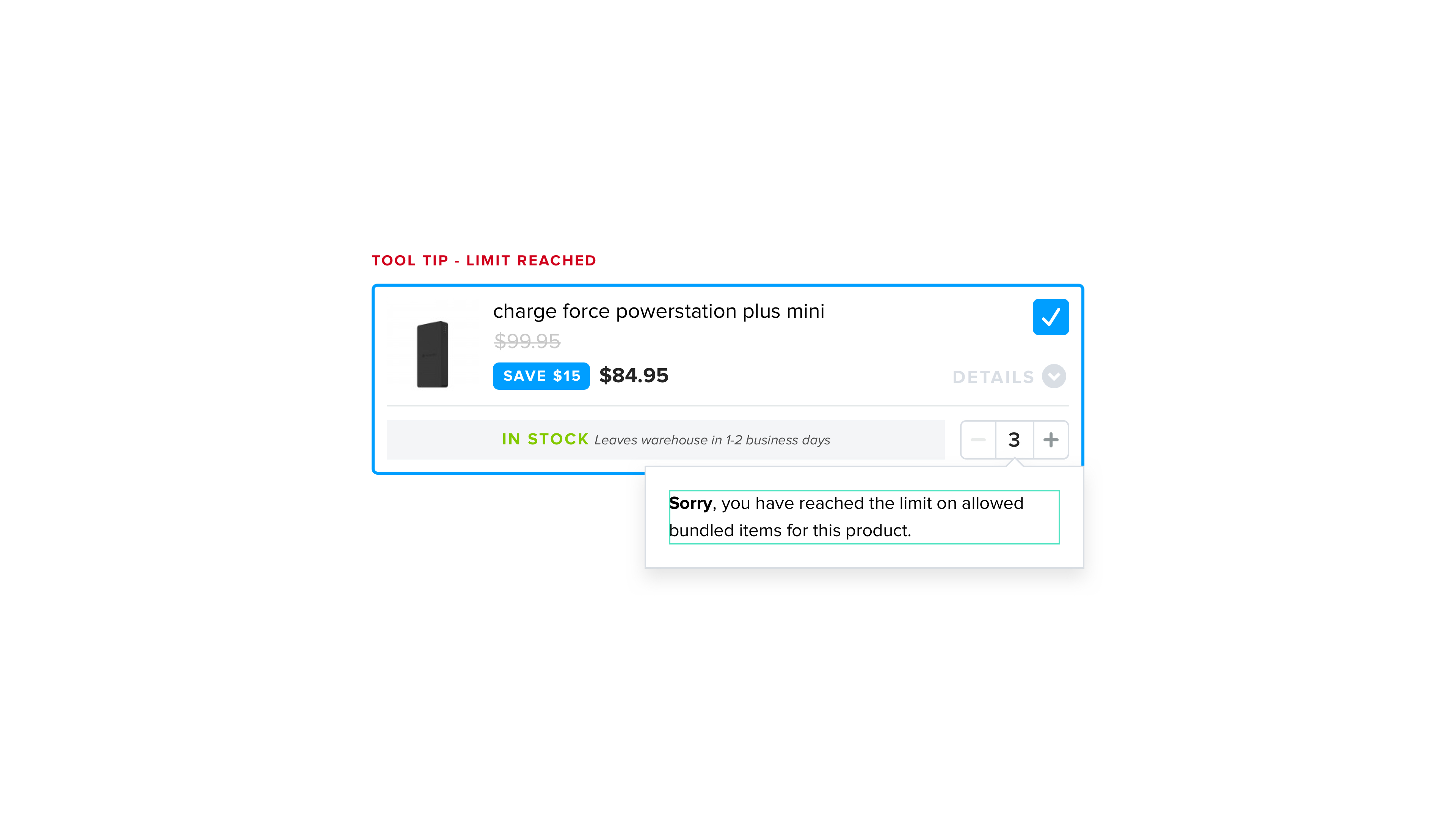bundle - quantity limit reached