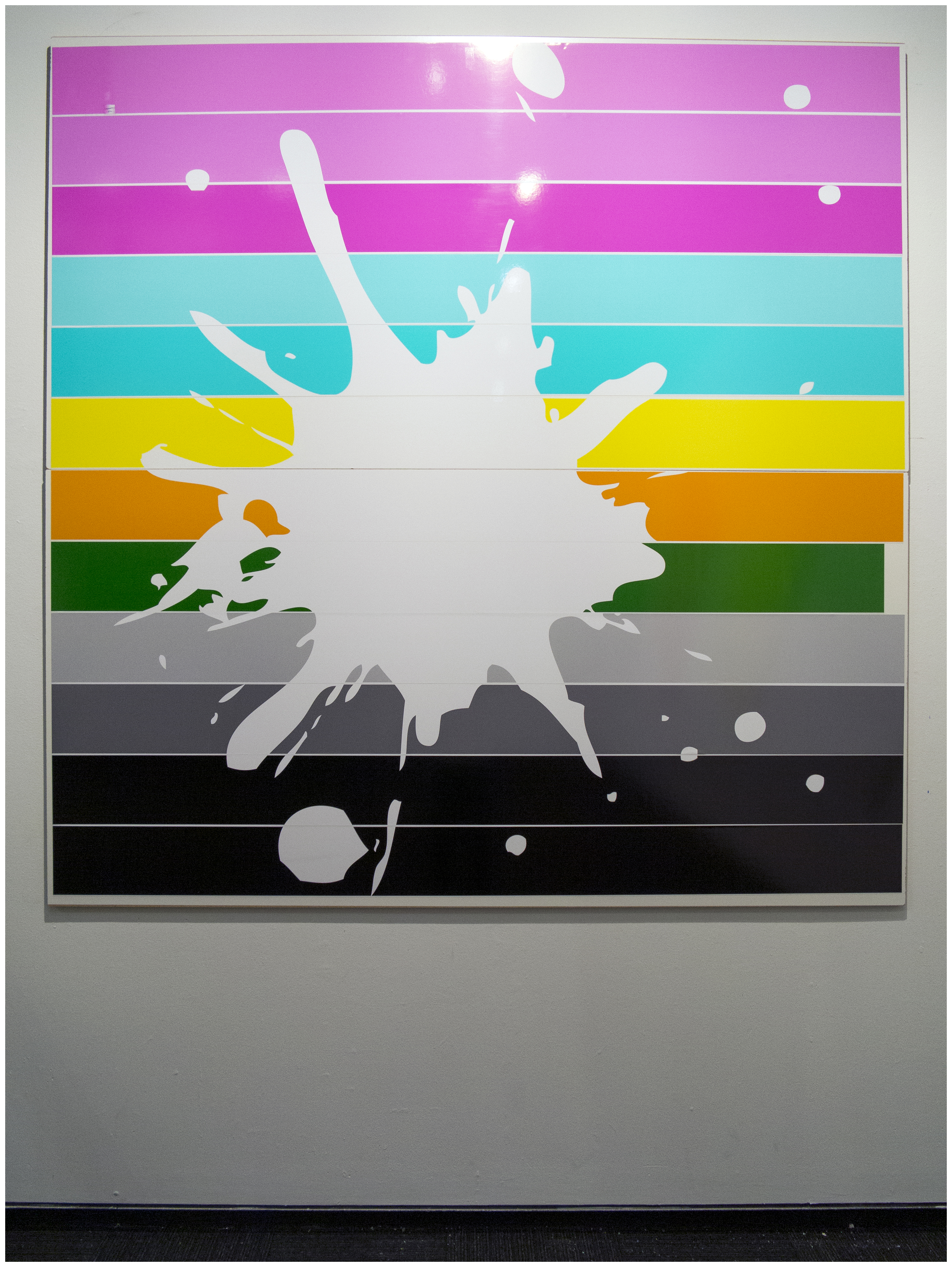 The Windows Were Thick With Grime, 2019Three rolls of glossy inkjet paper, two melamine panels97 x 97 x 1.094 in.246.38 x 246.38 x 2.78 cm