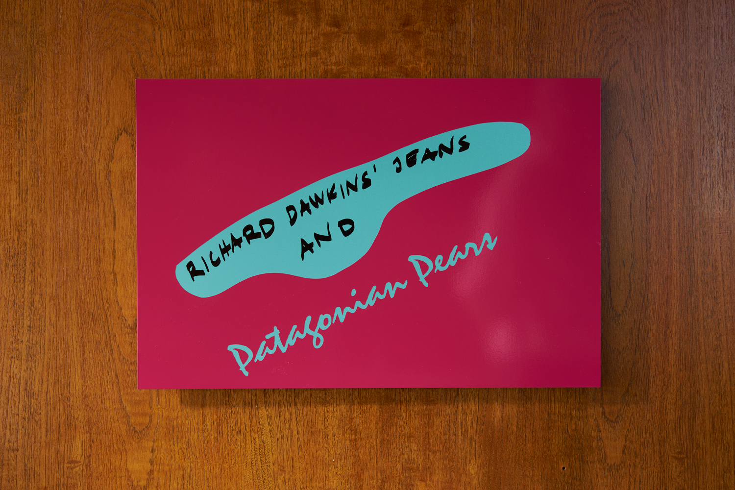 Patagonian Pears, 2019 Self-adhesive foil, permanent marker, acrylic glass, mdf  40 x 60 cm"