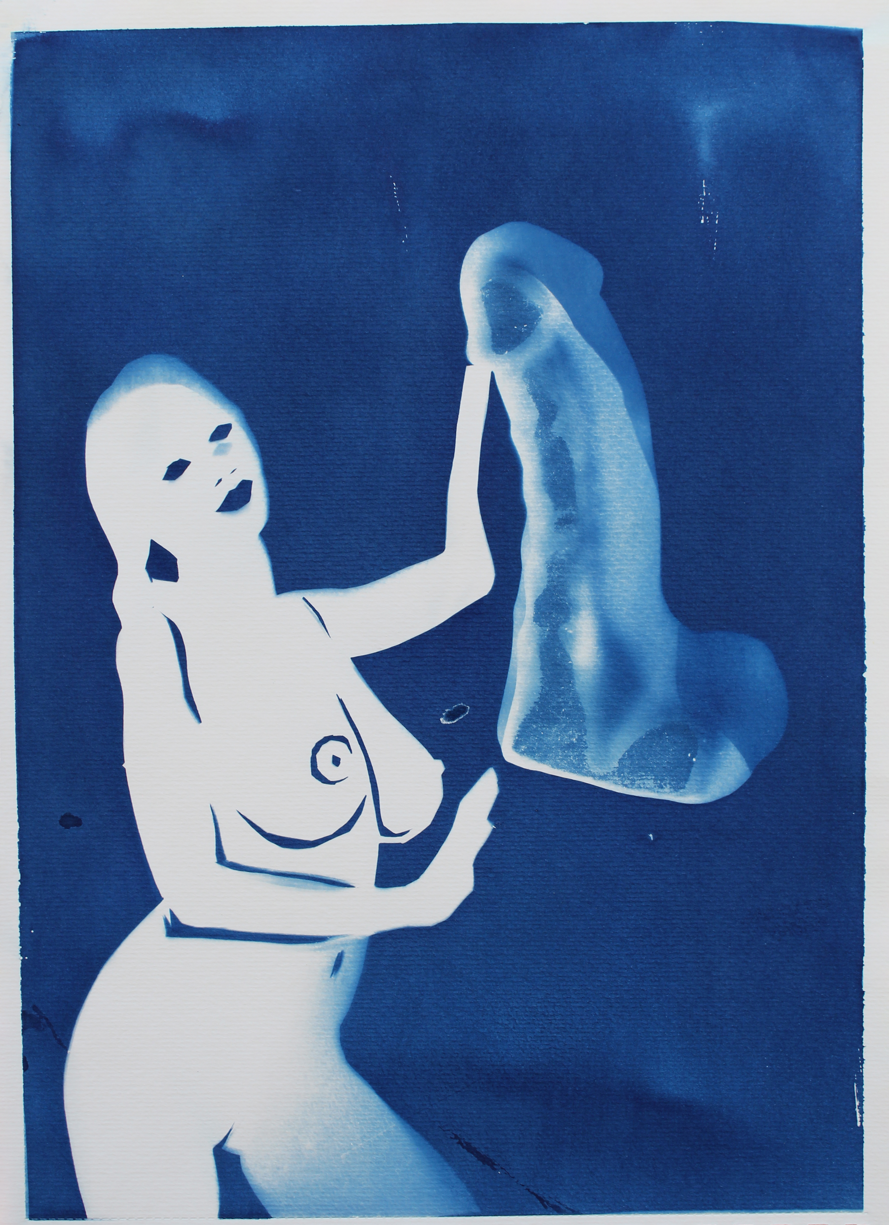 Cyanotype I, Cyanotype on paper, A3, 2021