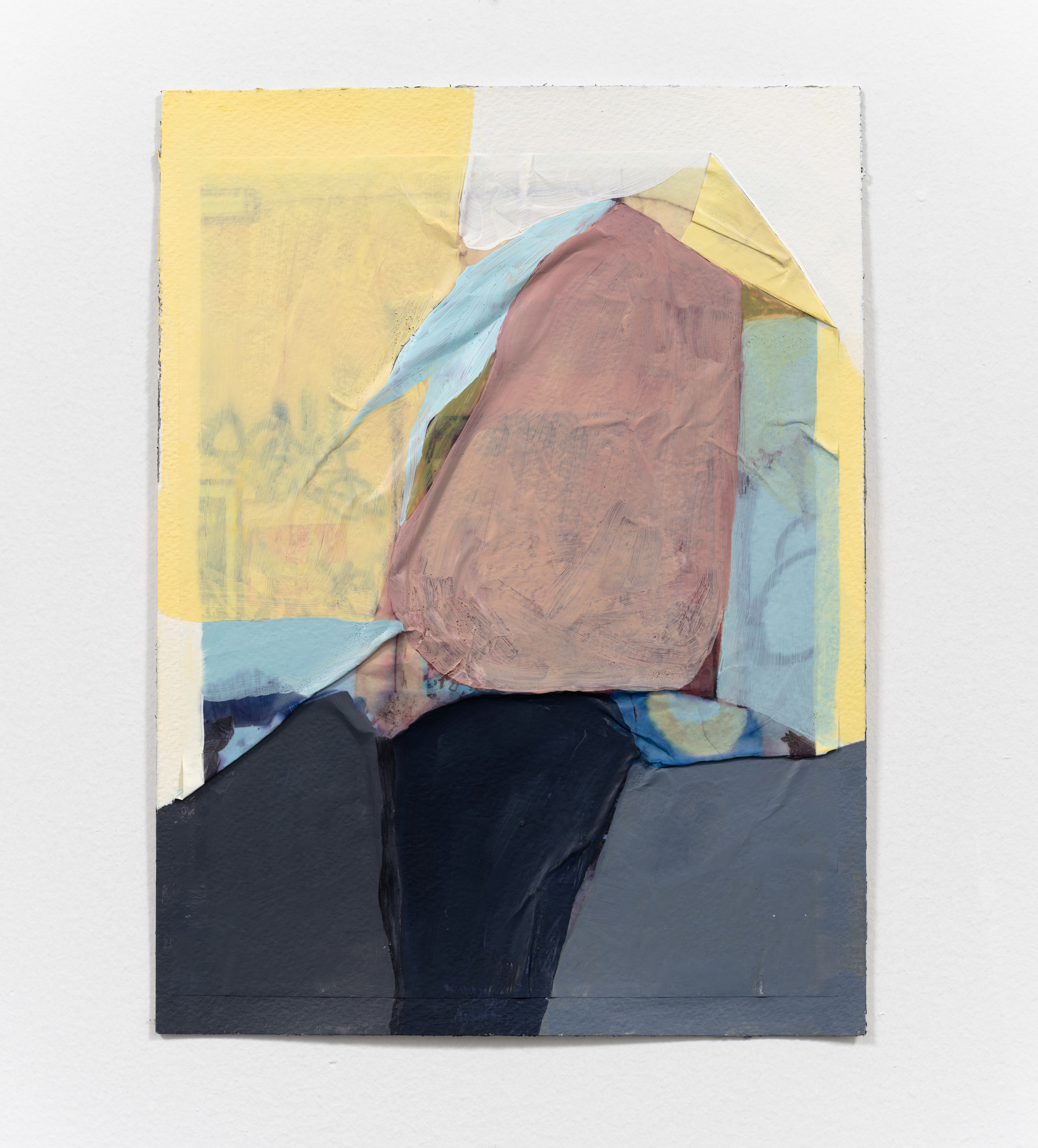 Sgraffito, 2022, 12 x 9 in, Acrylic and printed photograph on Arches paper