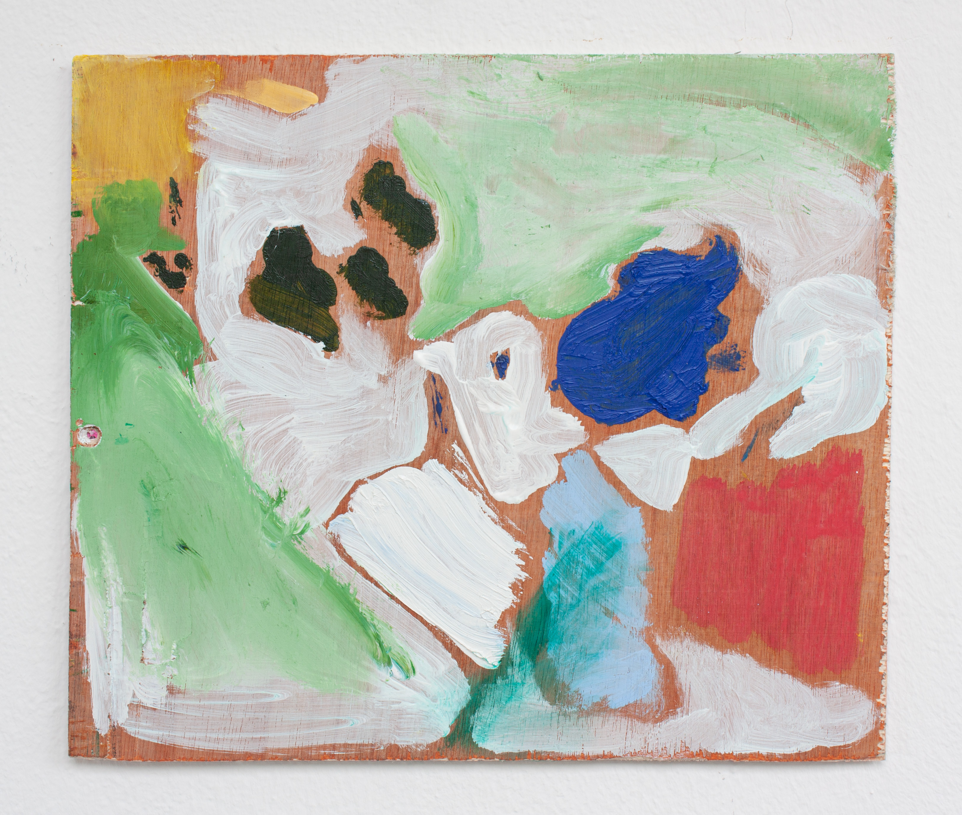 Lake view, 2023  Oil and acrylic on wood  25 x 33 cm