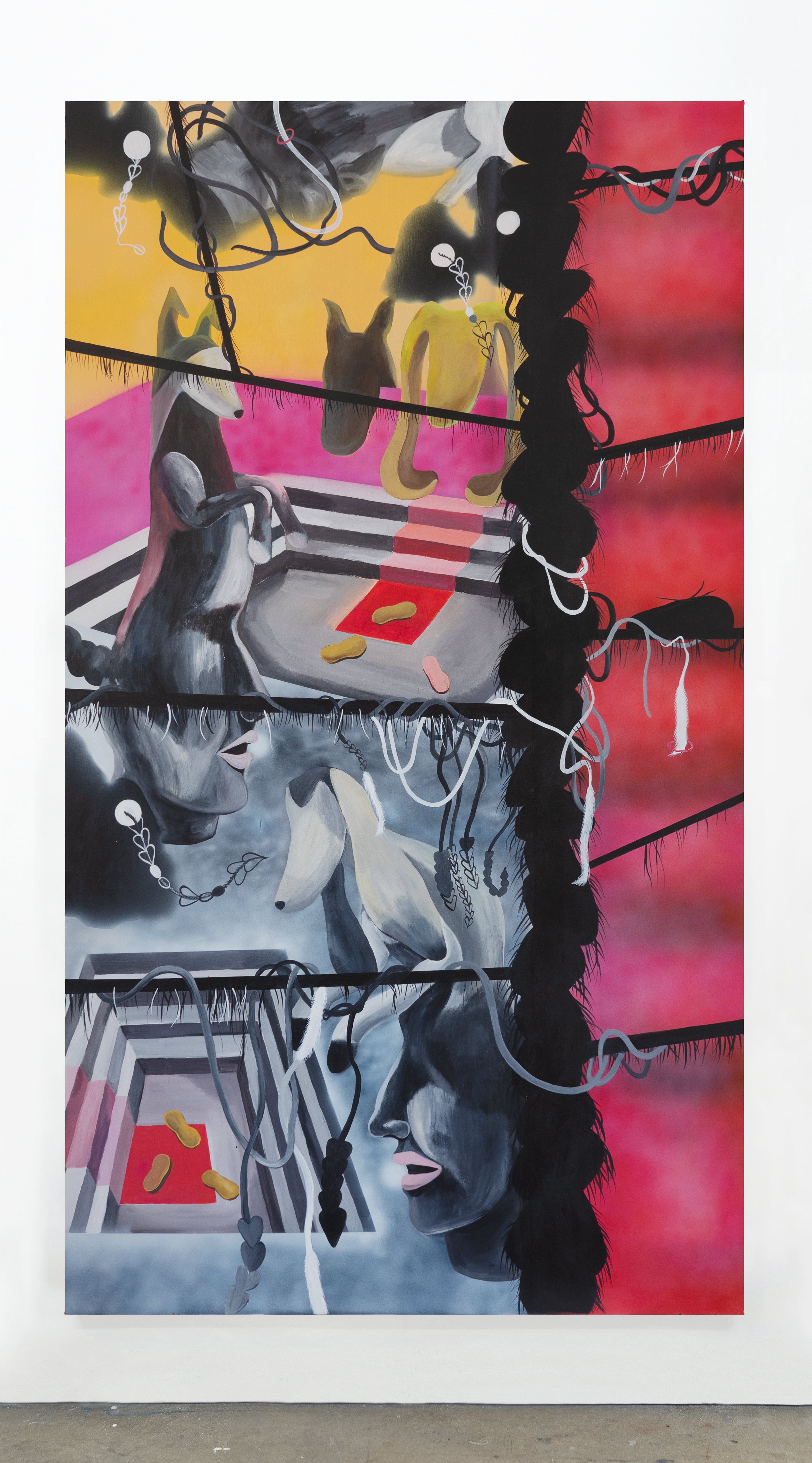   Doghead, 2021, acrylic on canvas, 70 x 38 IN