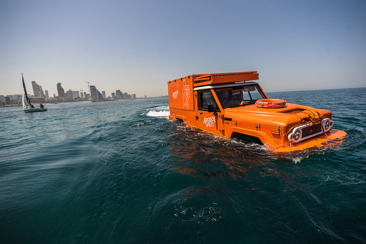 Aperol Spritz, graphic system, 2019. Photo © Spiagames